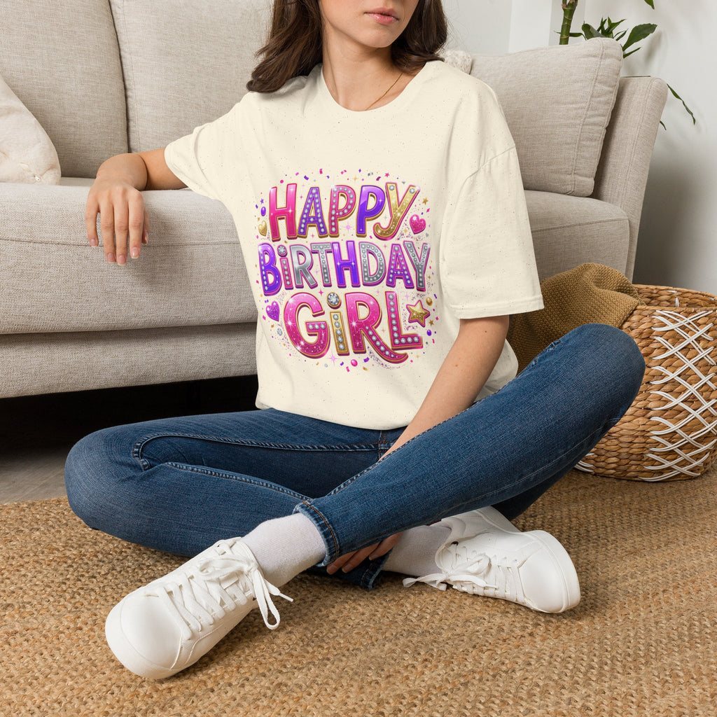 Happy Birthday Girl T-Shirt — Colorful Confetti Party Tee