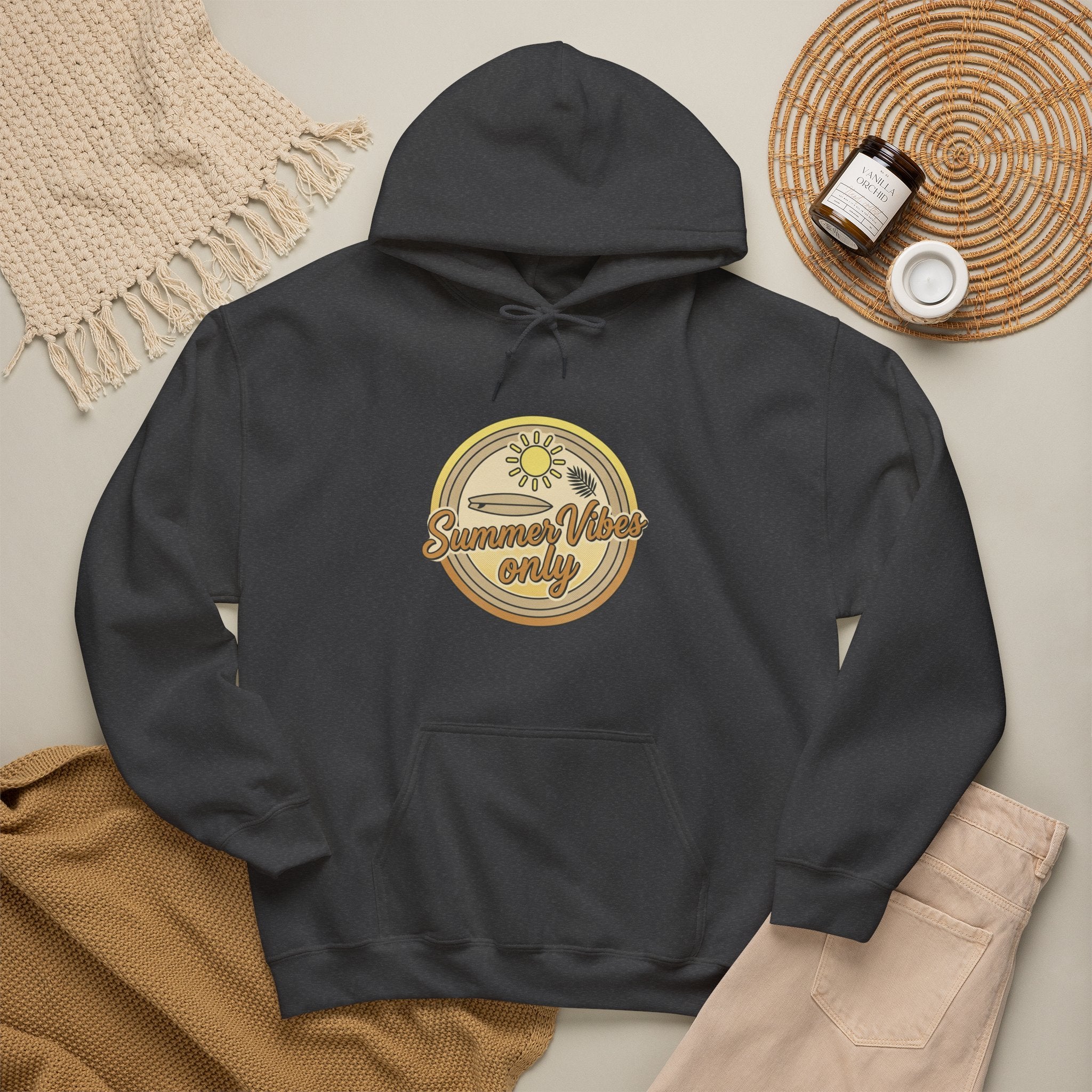 Retro Daisy “Summer Vibes Only” Hoodie — Vintage Floral Cozy Pullover