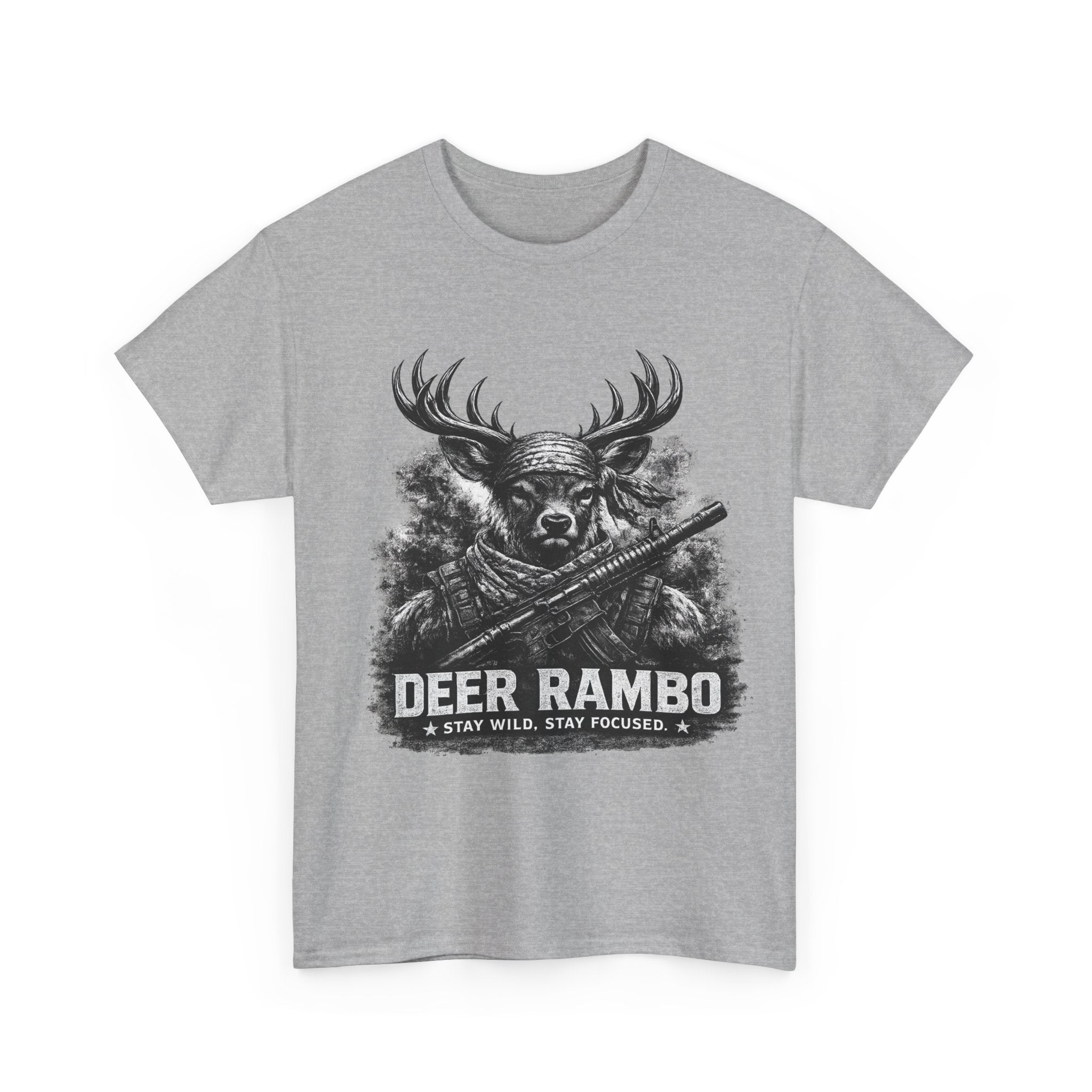 Deer Rambo Skull T-Shirt | Hunter Gift | Woodland Deer Shirt | Rustic Outdoor Tee | Unisex Shirt