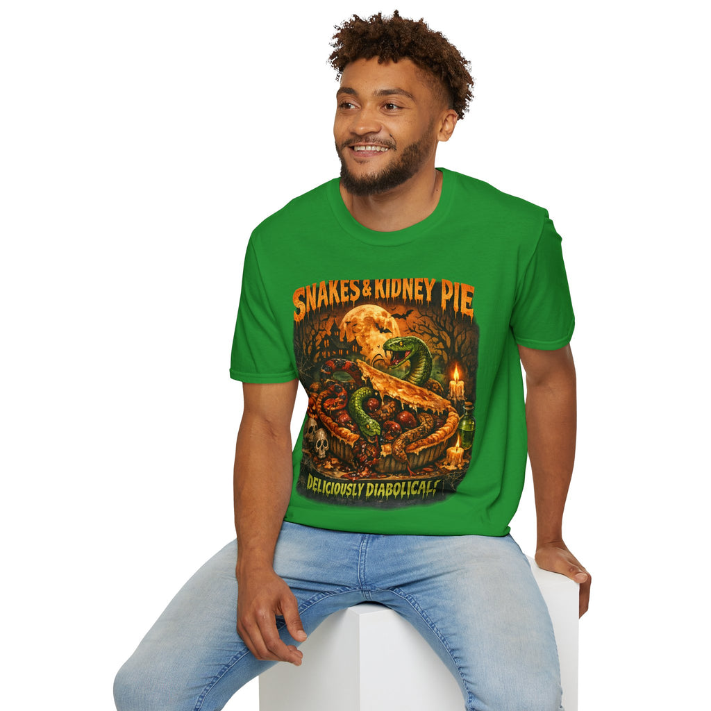 Snakes & Kidney Pie Tee — Spooky Retro Halloween Graphic T-Shirt
