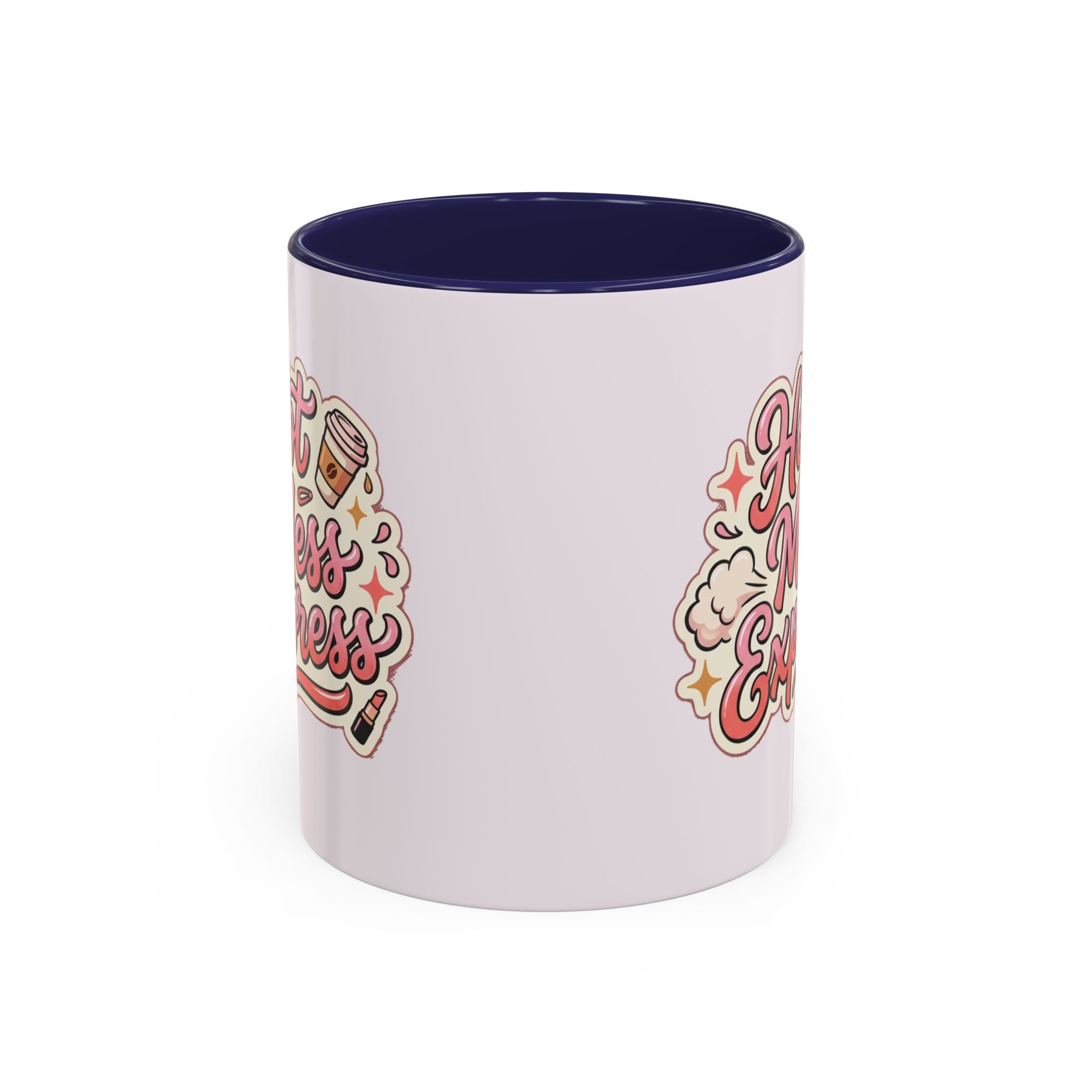Hot Mess Express Coffee Mug — Funny Pink Accent Mug for Coffee Lovers
