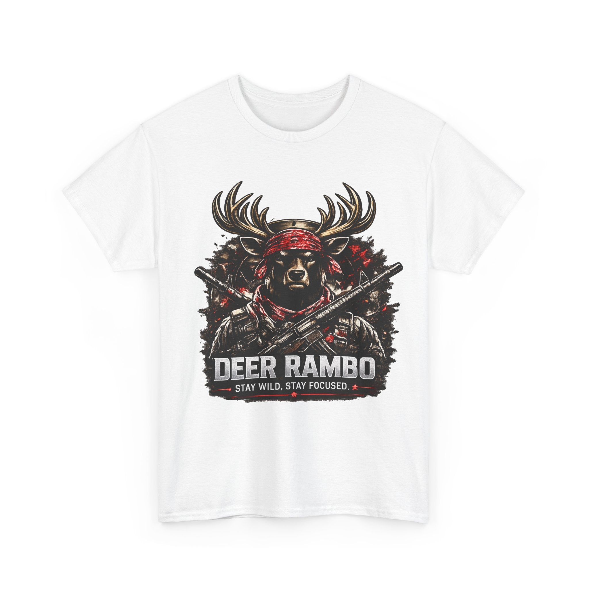 Deer Rambo Graphic Tee — Hunting Deer Rambo T-Shirt