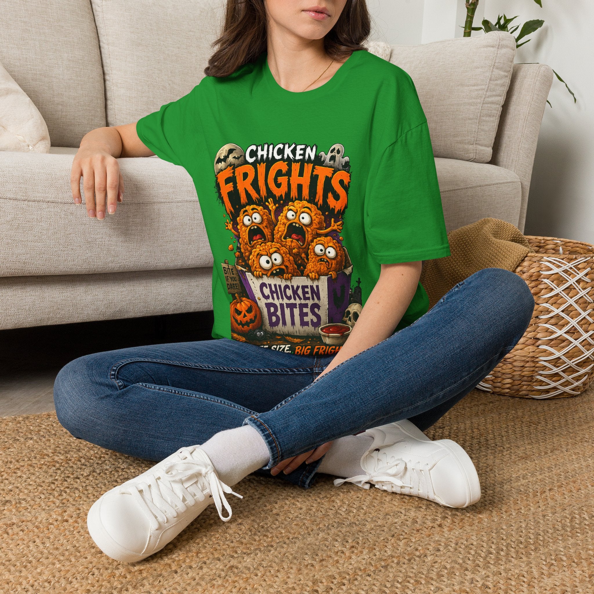 Chicken Frights T-Shirt — Cute Spooky Halloween Chicken Bites Tee