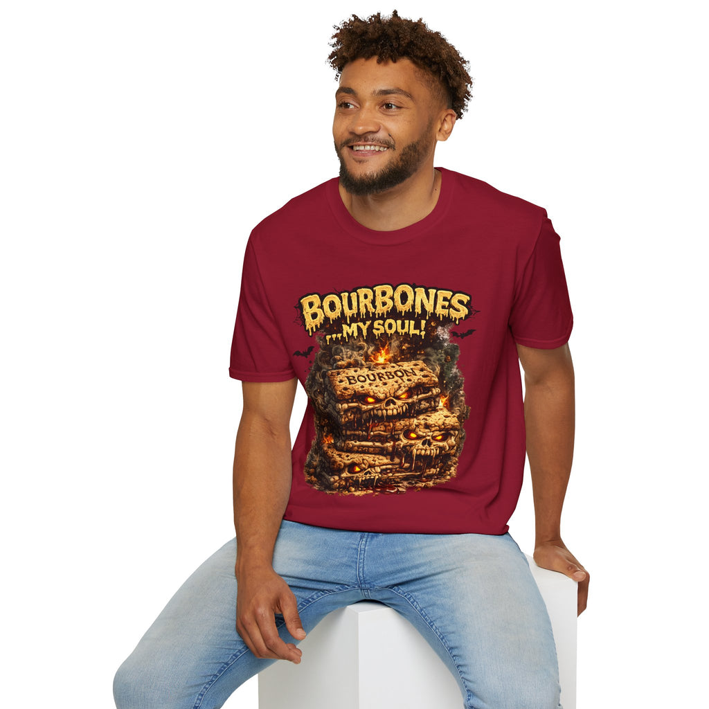 Bourbones My Soul T‑Shirt — Vintage Whiskey Skull Graphic Tee