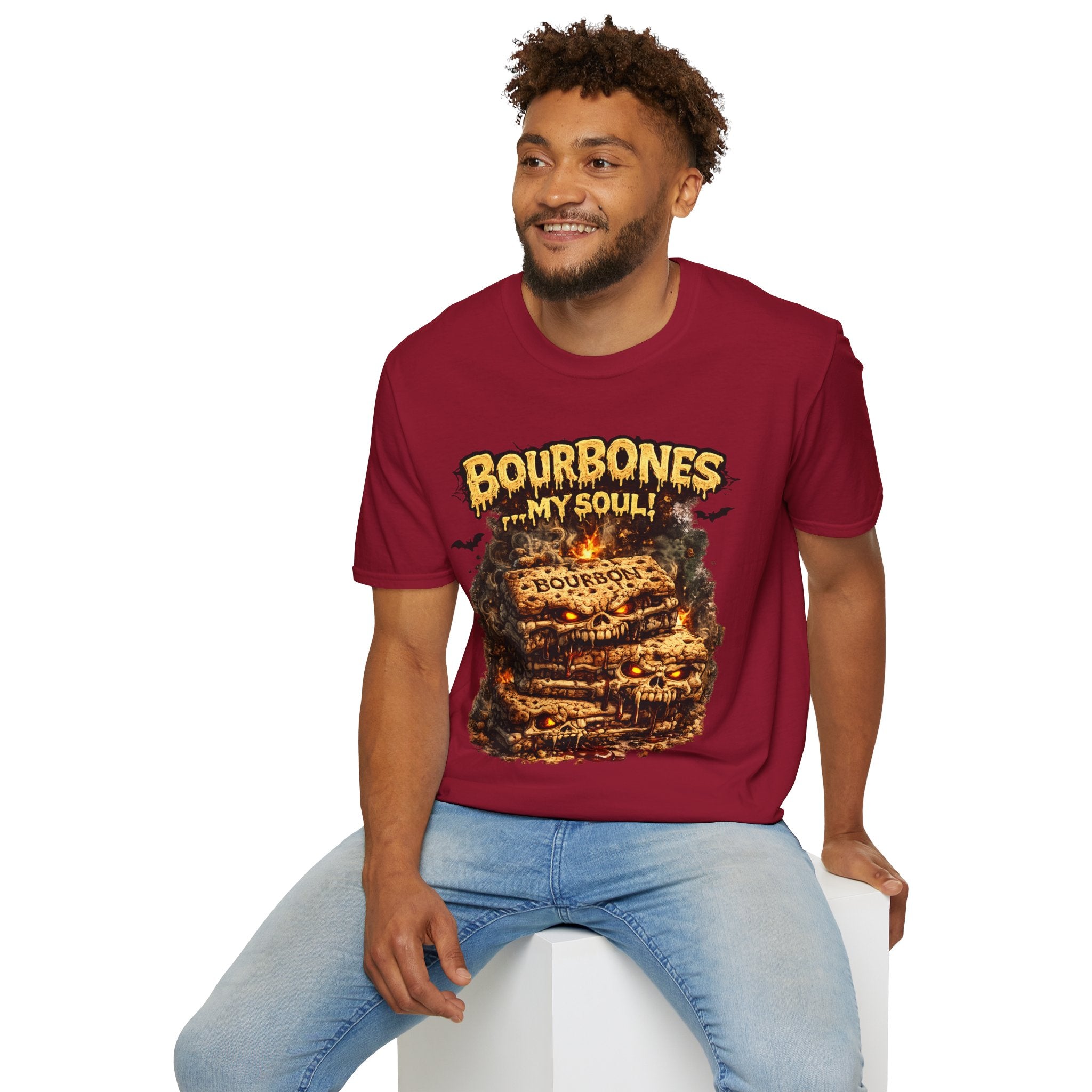 Bourbones My Soul T‑Shirt — Vintage Whiskey Skull Graphic Tee
