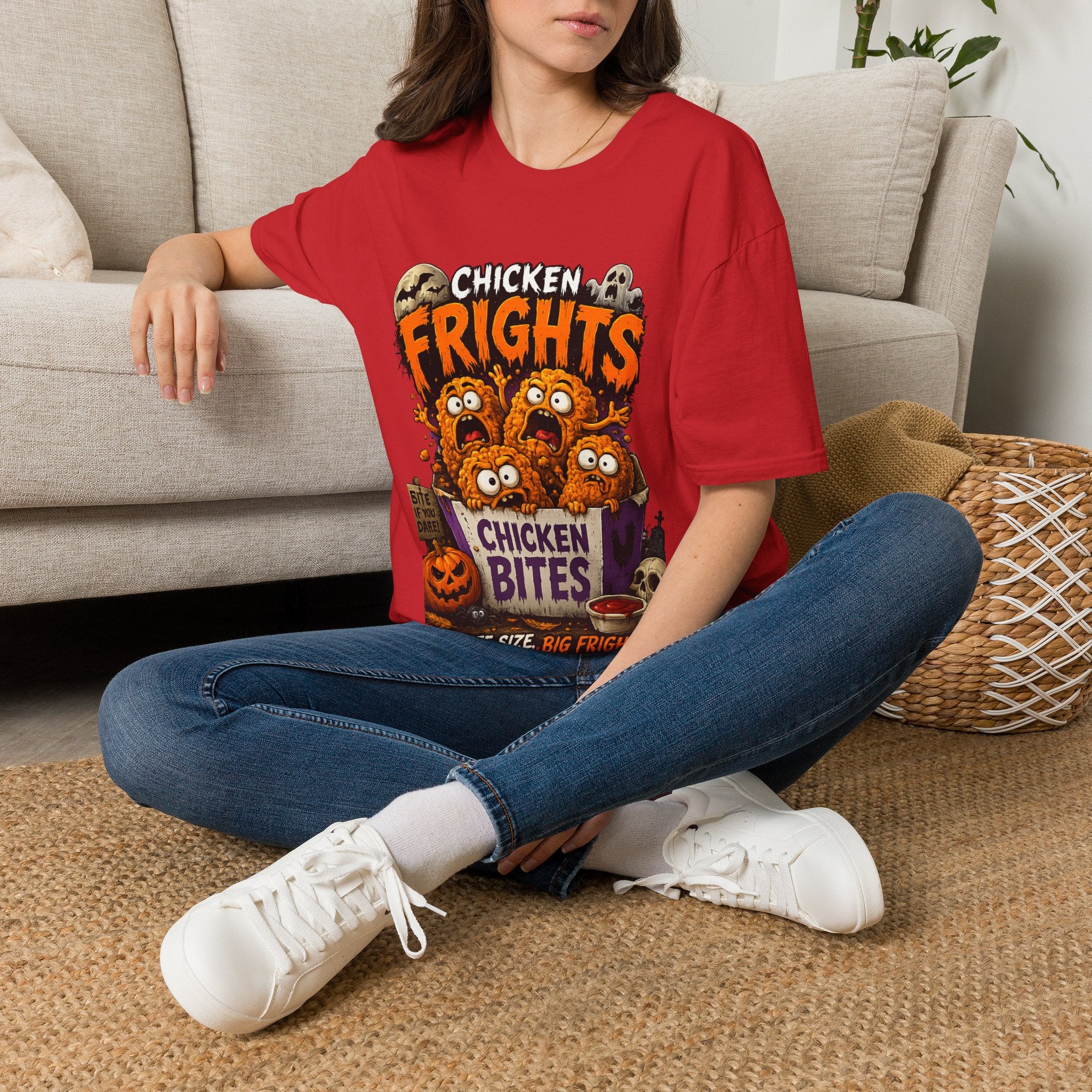 Chicken Frights T-Shirt — Cute Spooky Halloween Chicken Bites Tee