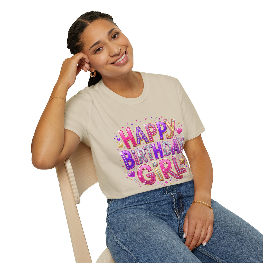 Happy Birthday Girl T-Shirt — Colorful Confetti Party Tee