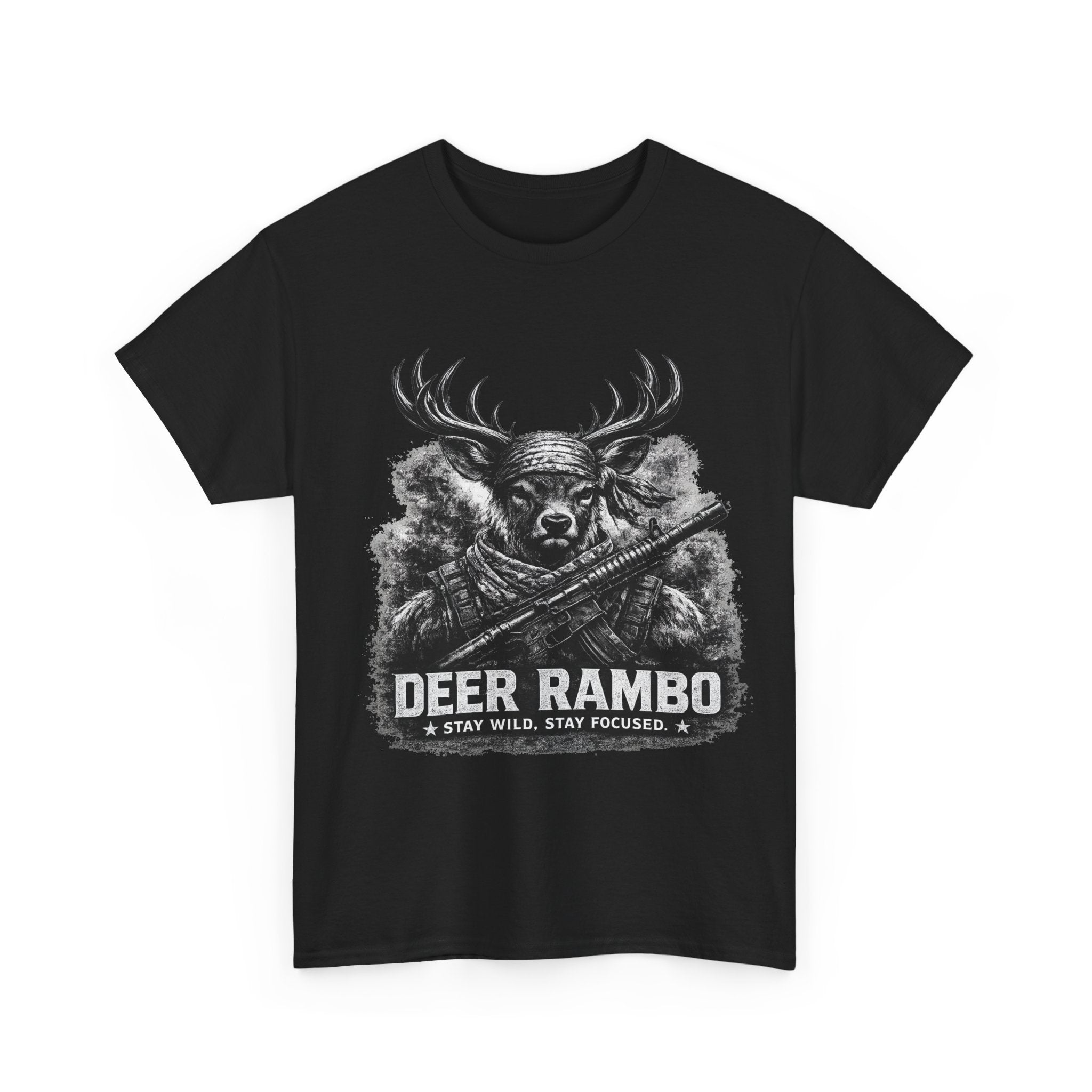 Deer Rambo Skull T-Shirt | Hunter Gift | Woodland Deer Shirt | Rustic Outdoor Tee | Unisex Shirt