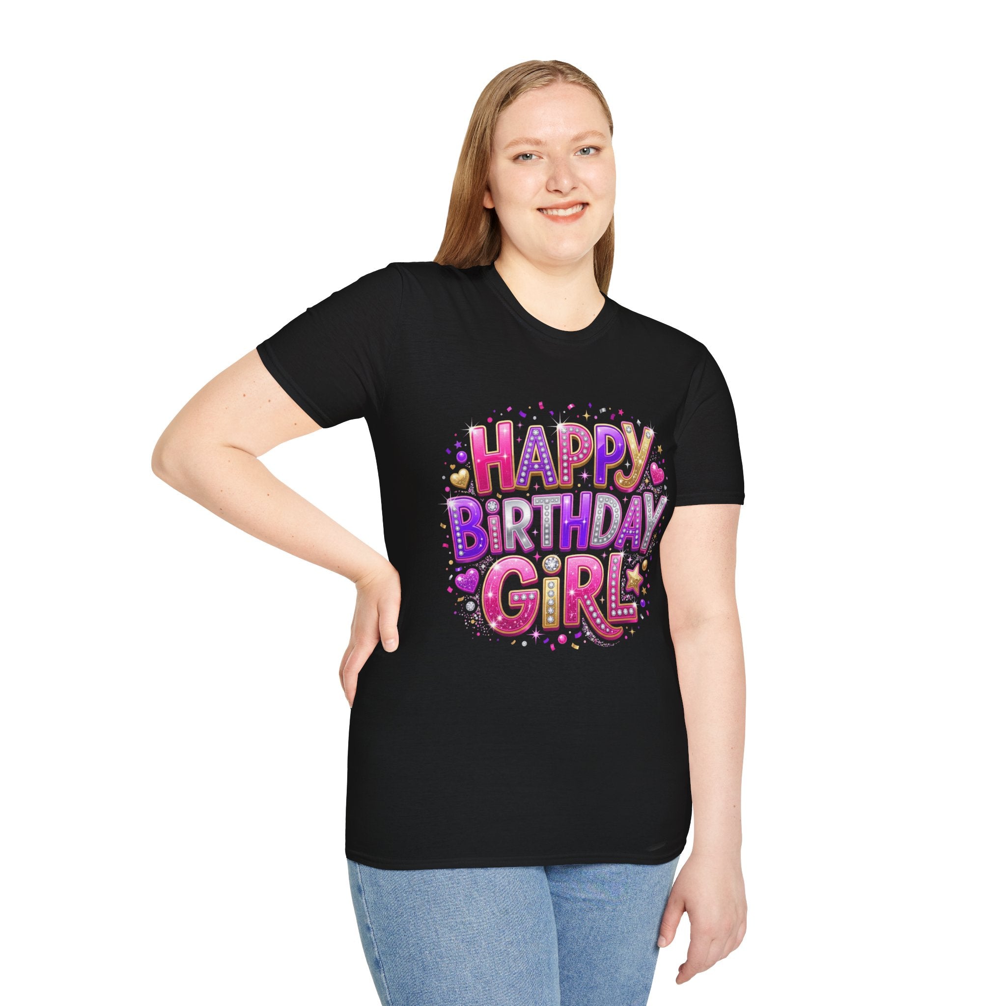 Happy Birthday Girl T-Shirt — Colorful Confetti Party Tee