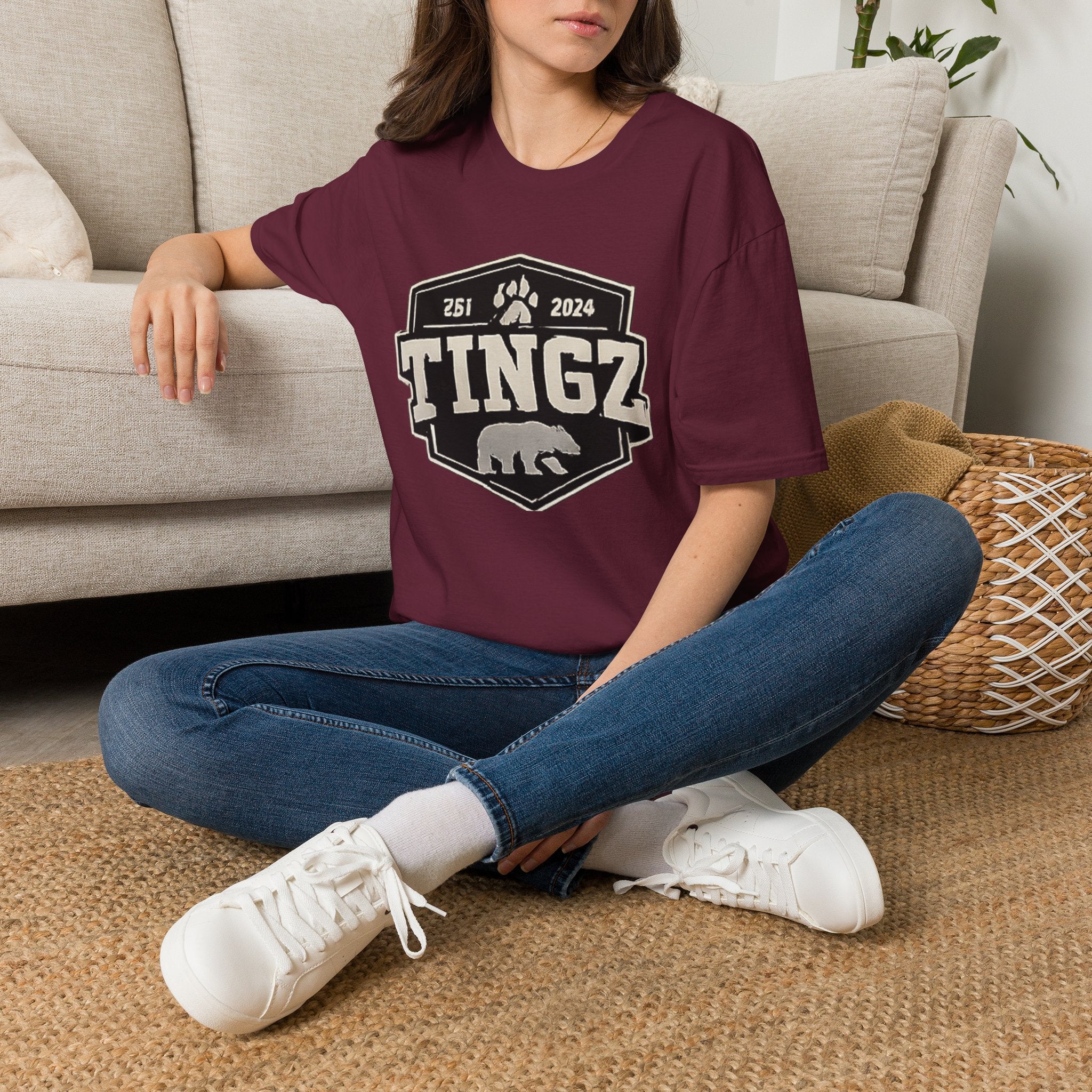 Bear Tingz Logo T‑Shirt — Retro Paw Emblem Tee