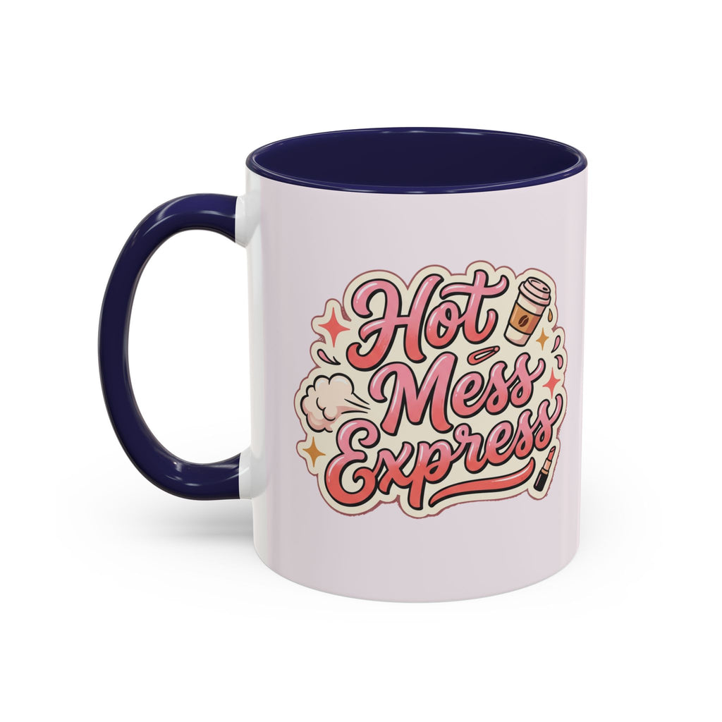 Hot Mess Express Coffee Mug — Funny Pink Accent Mug for Coffee Lovers
