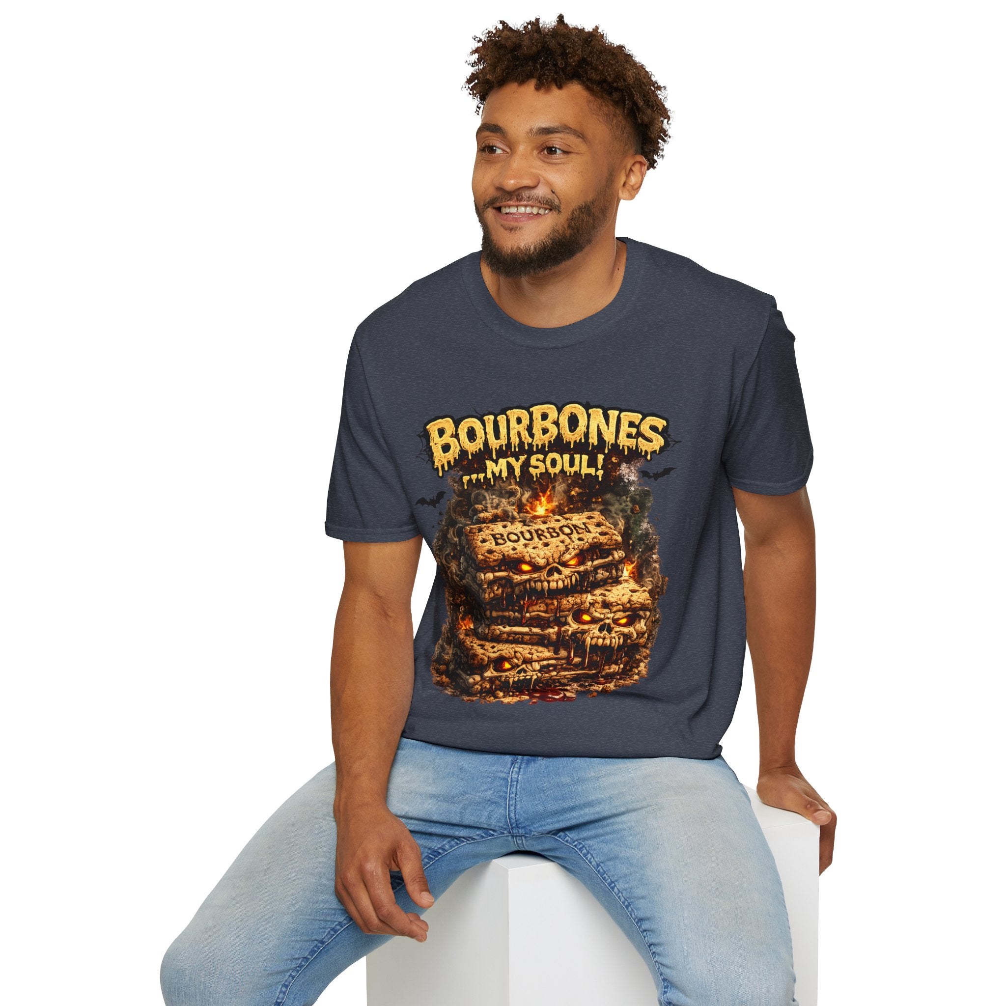 Bourbones My Soul T‑Shirt — Vintage Whiskey Skull Graphic Tee
