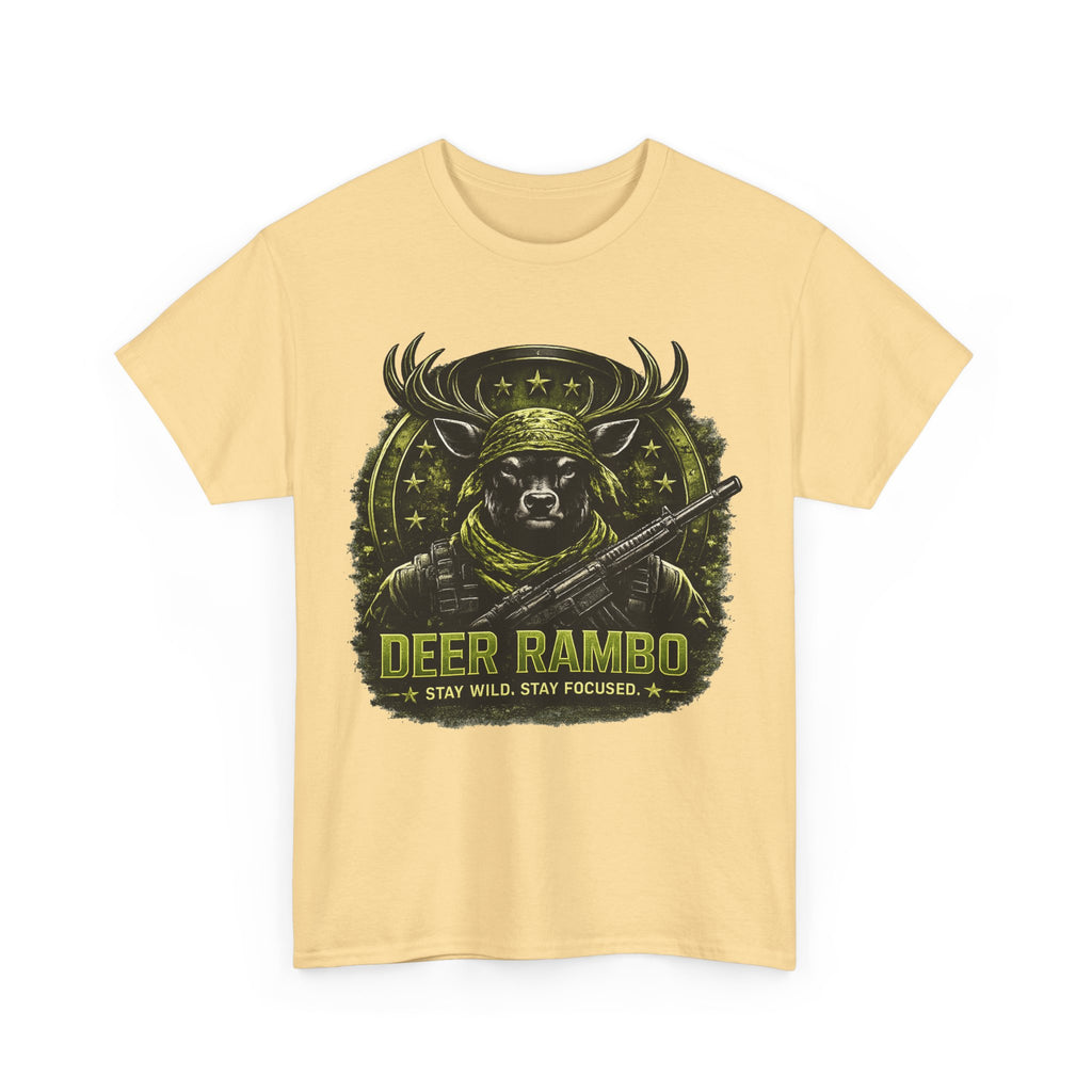 Deer Rambo Camo T-Shirt Hunter Gift | Woodland Deer Shirt | Military Style Tee | Unisex Shirt