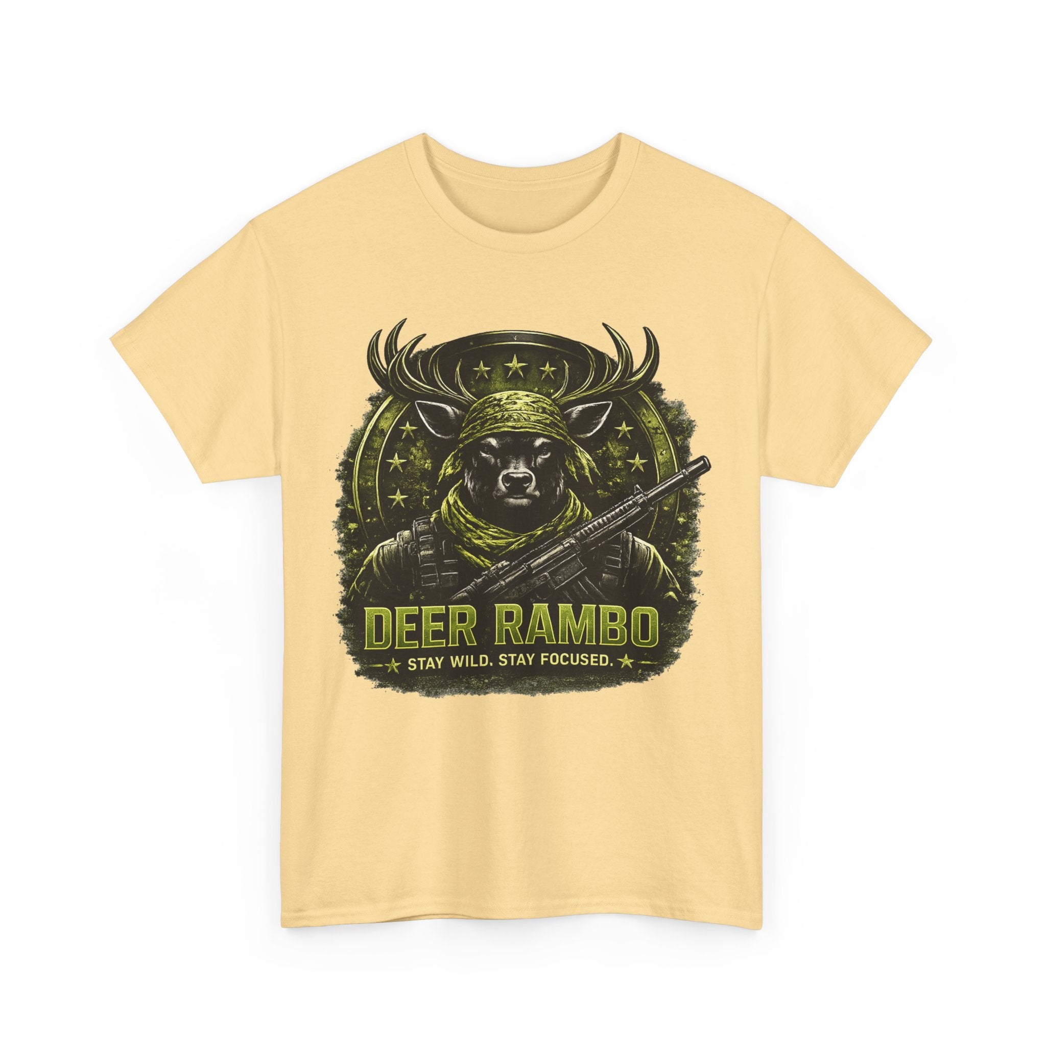Deer Rambo Camo T-Shirt Hunter Gift | Woodland Deer Shirt | Military Style Tee | Unisex Shirt