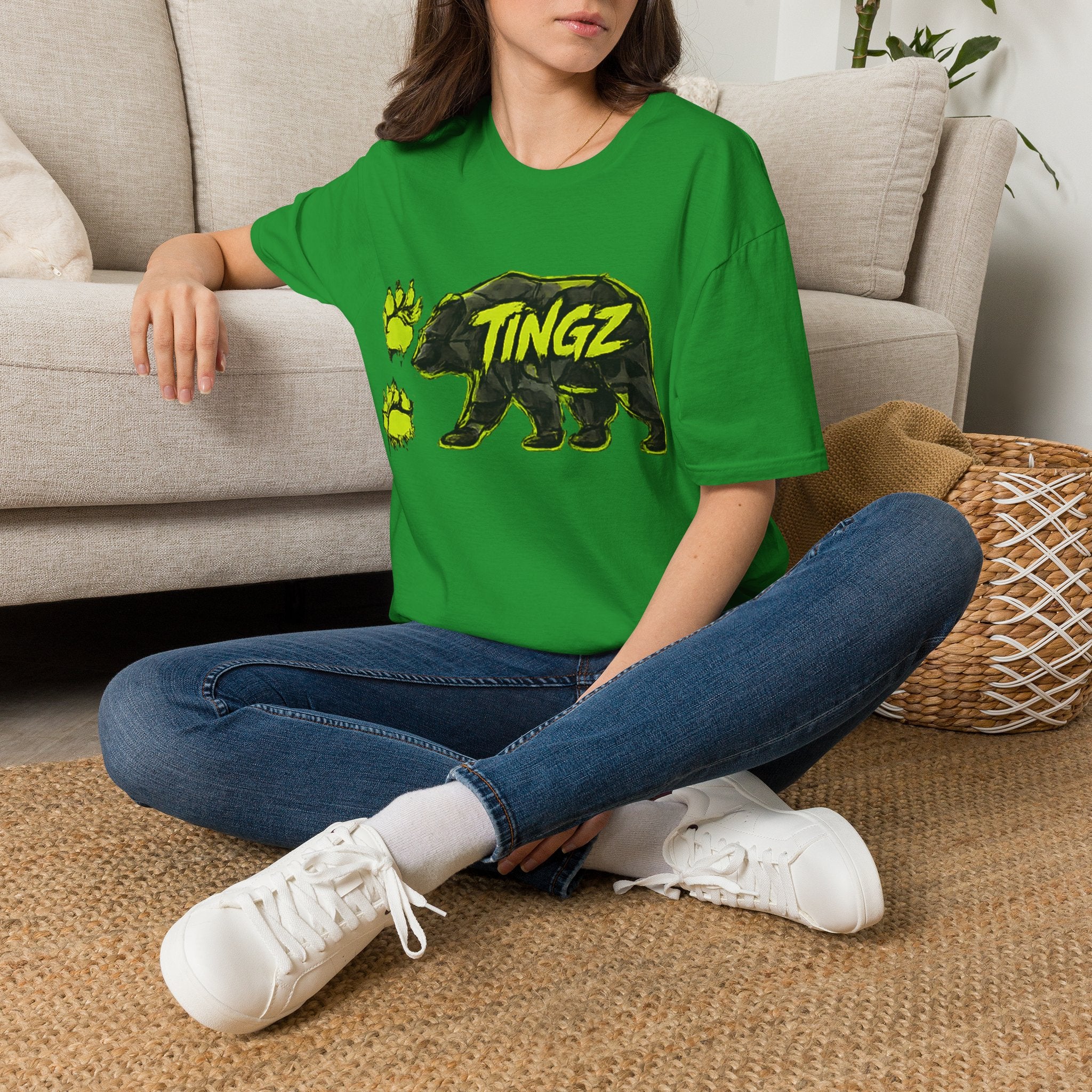 Bear TINGZ Paw Graphic T-Shirt —  Neon Logo