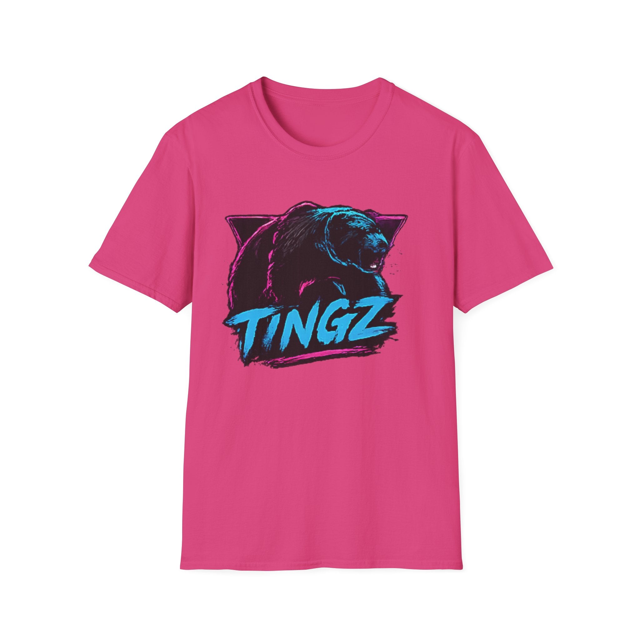 Bear TINGZ Graphic T-Shirt —  Retro Neon Crew Tee