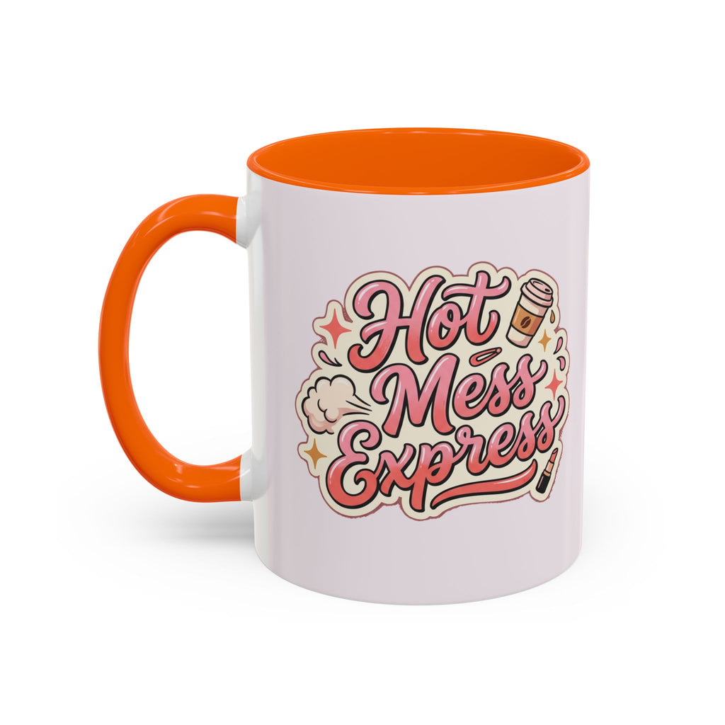 Hot Mess Express Coffee Mug — Funny Pink Accent Mug for Coffee Lovers
