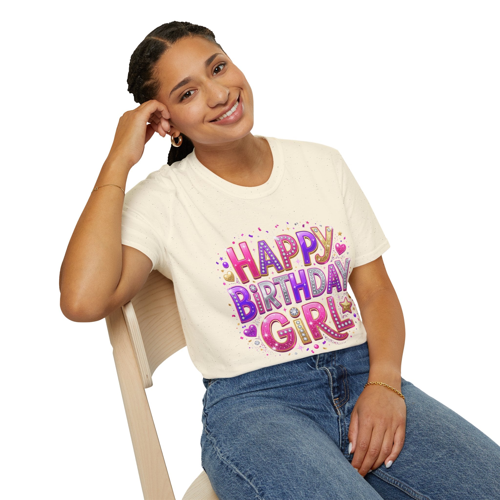 Happy Birthday Girl T-Shirt — Colorful Confetti Party Tee