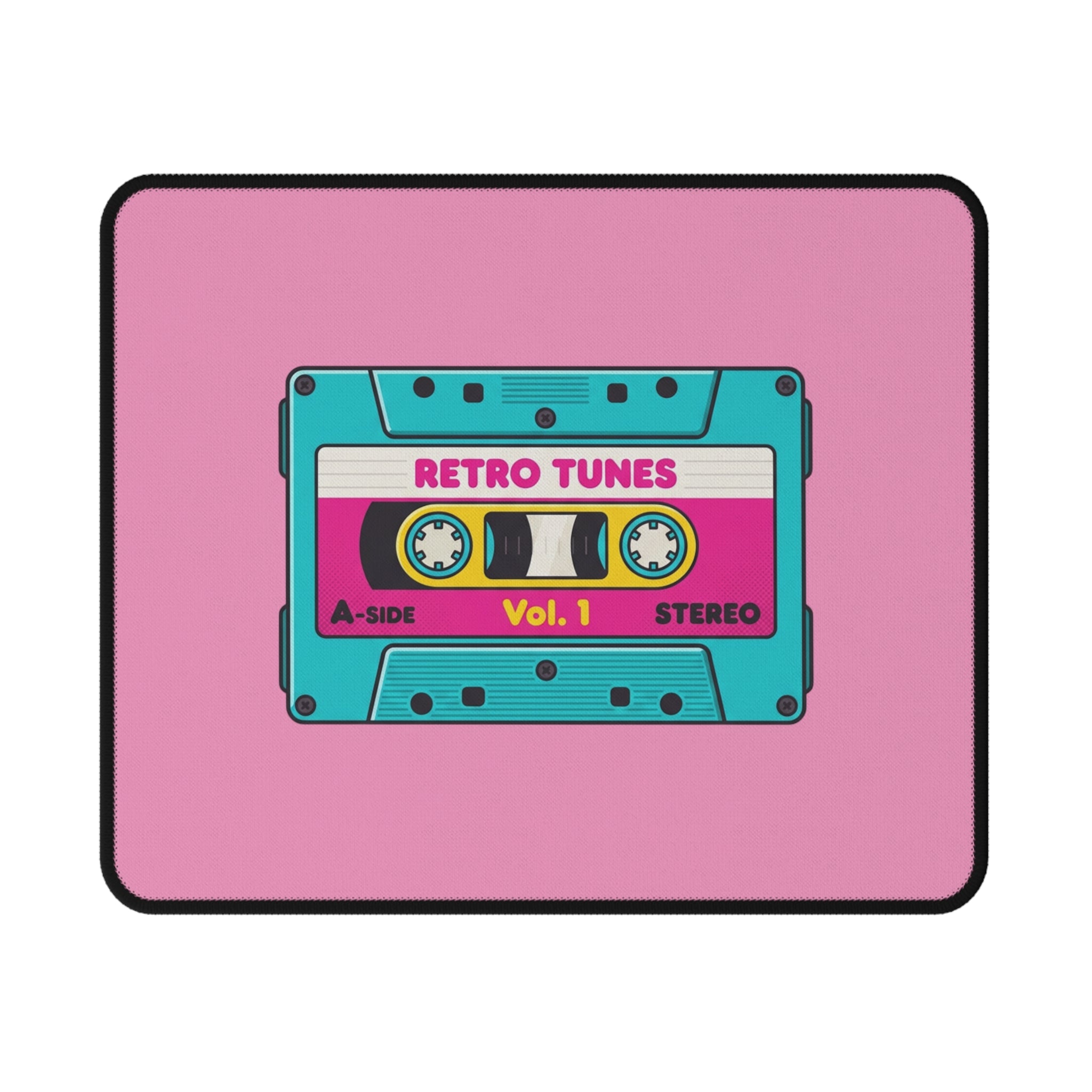 Pink  Retro Cassette Tape Non-Slip Gaming Mouse Pad | Vintage 80s Music Desk Mat
