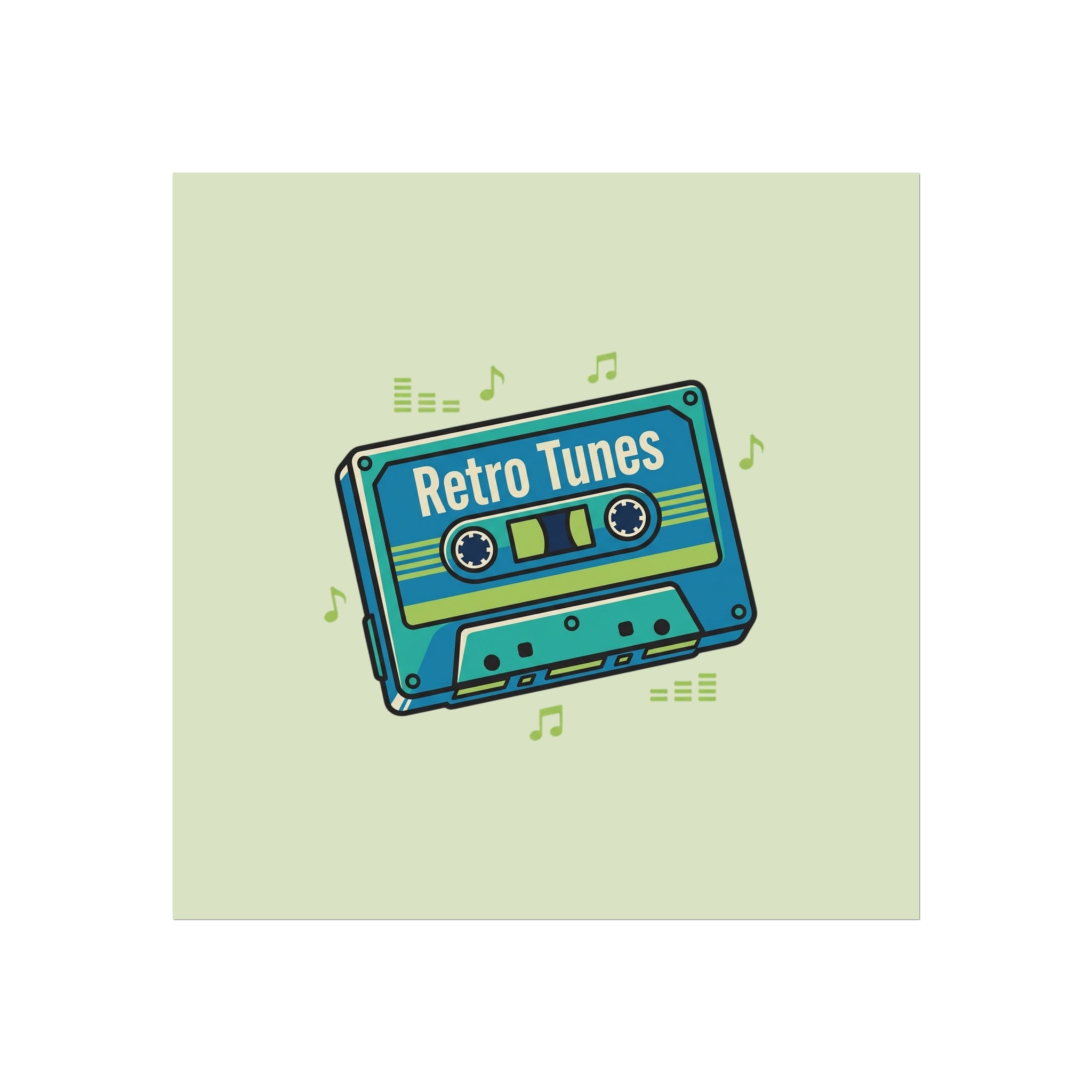 Retro Tunes Cassette Poster — Vintage Music Wall Art