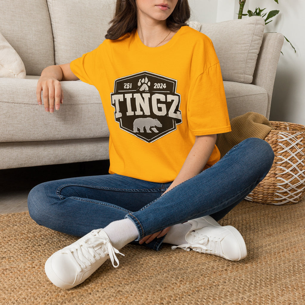 Bear Tingz Logo T‑Shirt — Retro Paw Emblem Tee