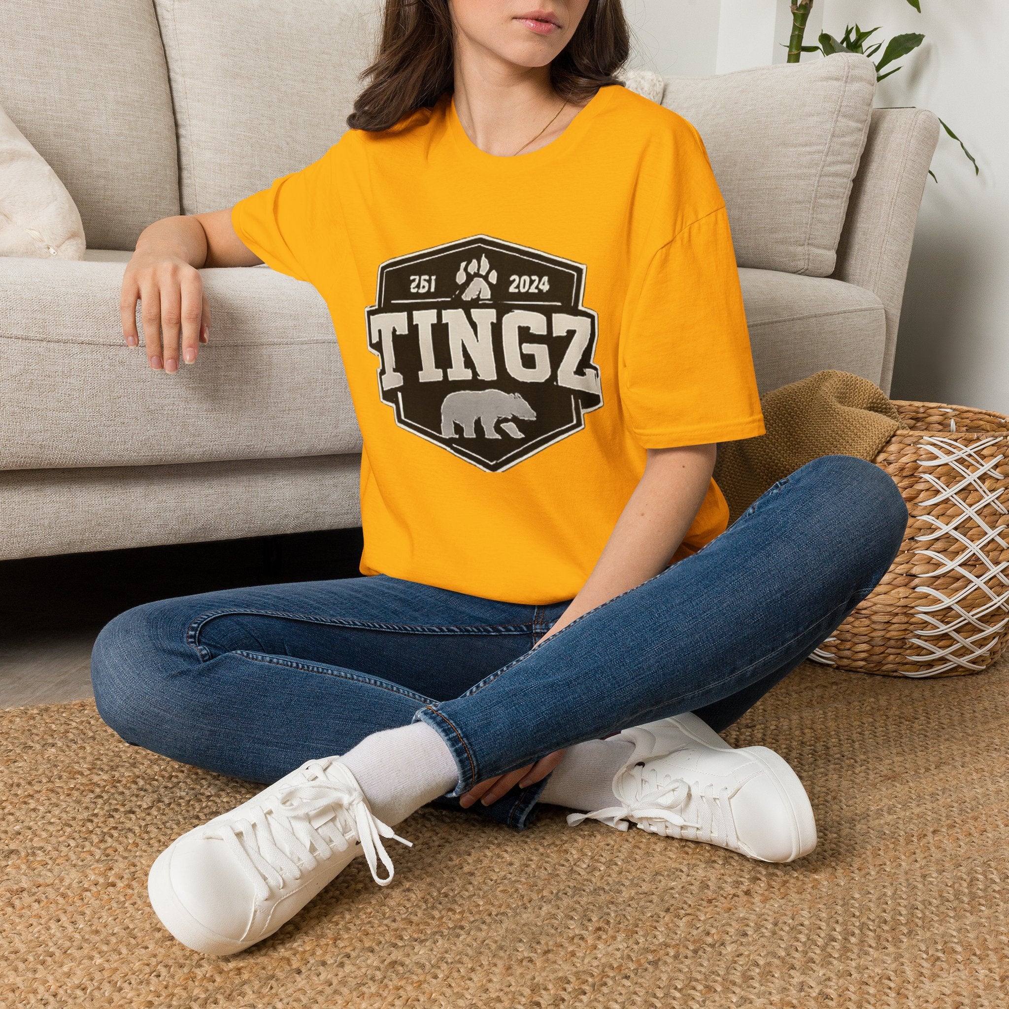 Bear Tingz Logo T‑Shirt — Retro Paw Emblem Tee
