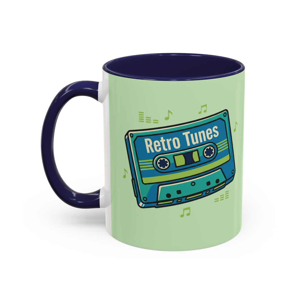 Retro Tunes Accent Coffee Mug — Cassette Tape Music Lovers Gift (11/15oz)