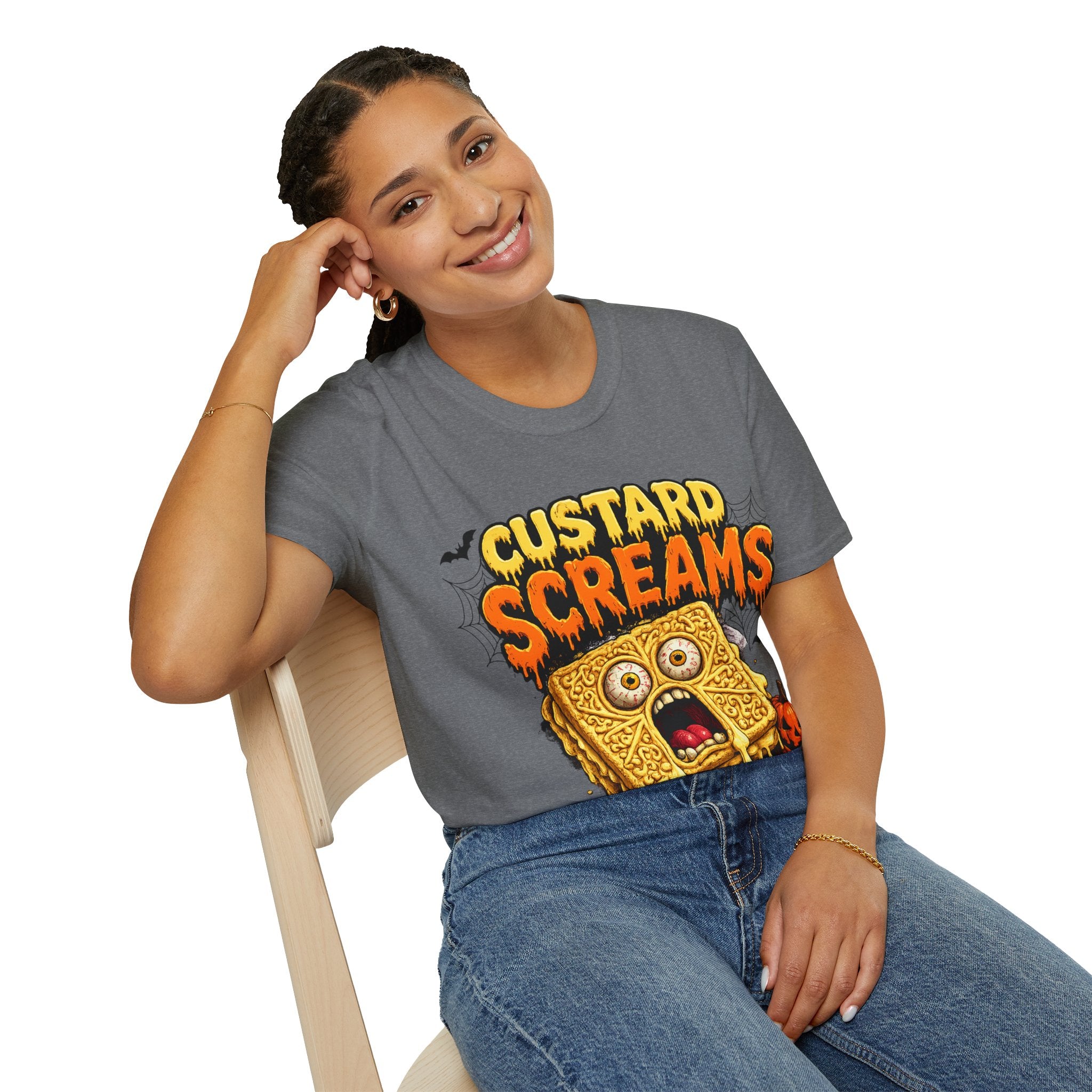 Custard Screams Halloween T-Shirt — Spooky Dessert Graphic Tee