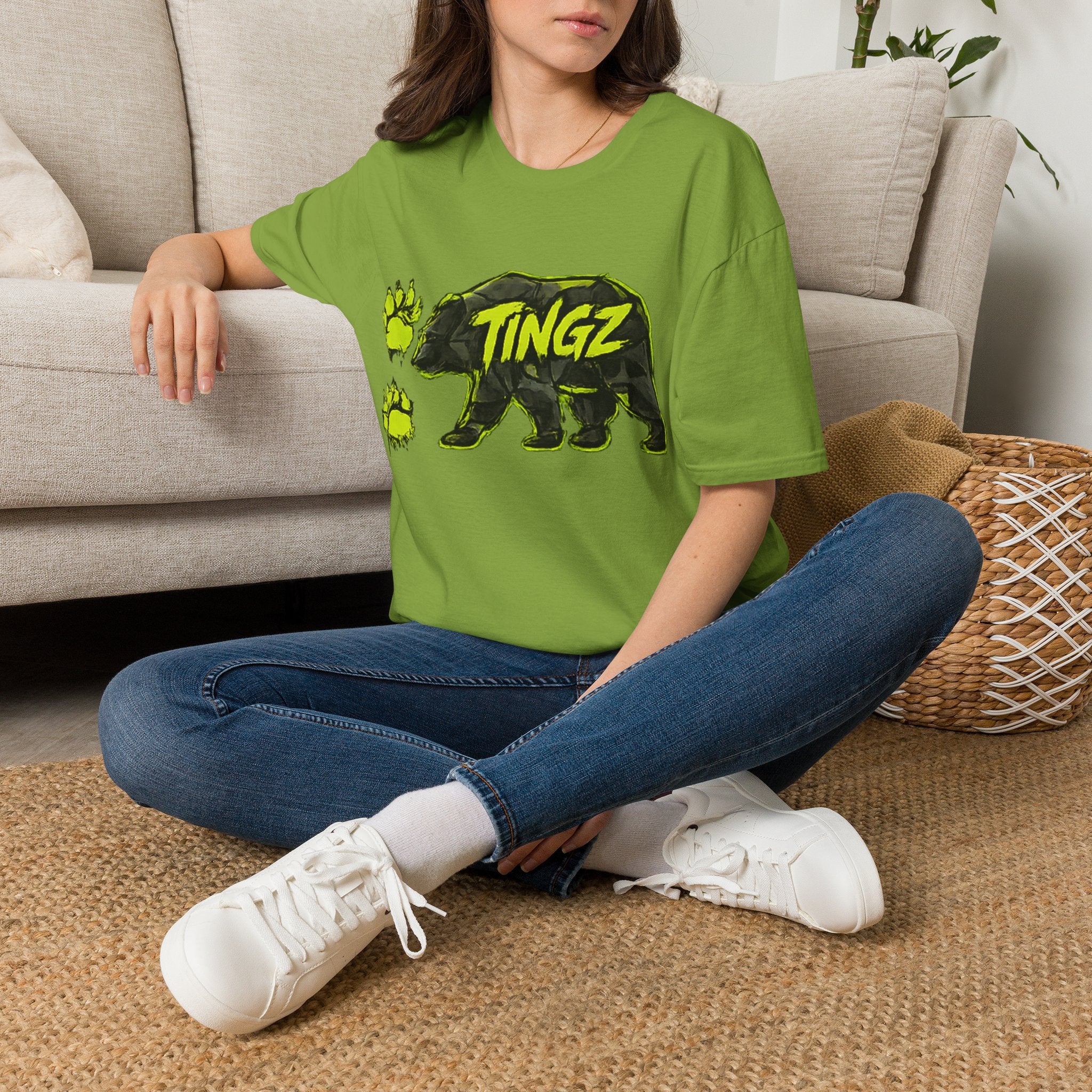 Bear TINGZ Paw Graphic T-Shirt —  Neon Logo