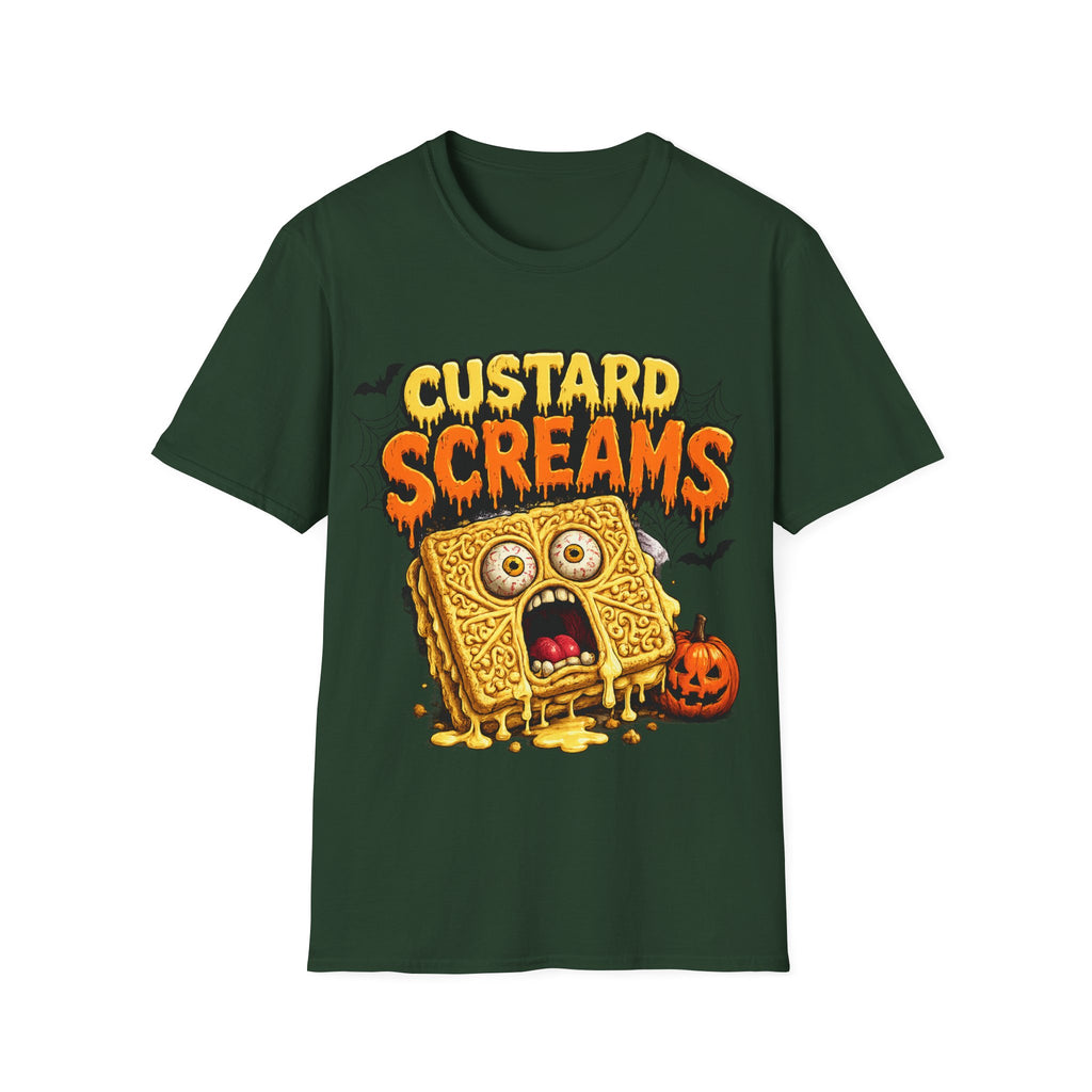 Custard Screams Halloween T-Shirt — Spooky Dessert Graphic Tee