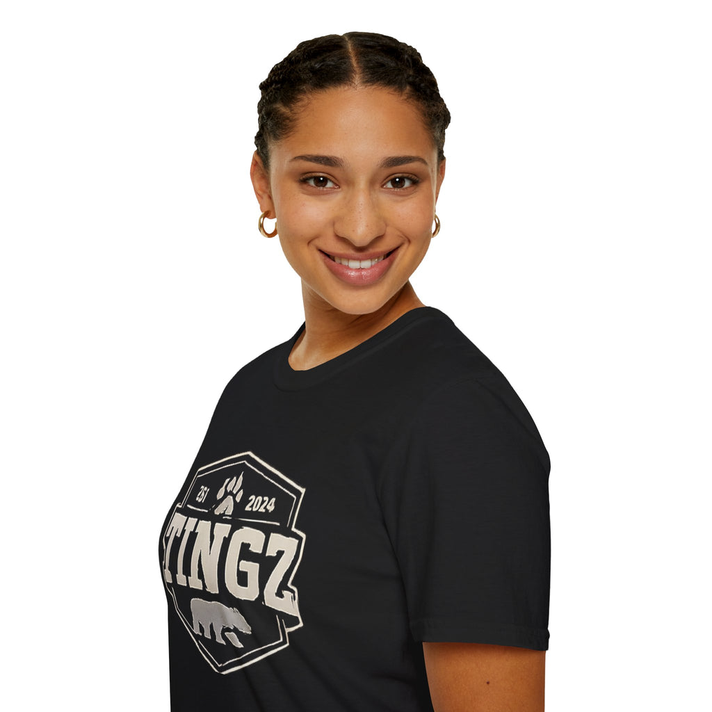 Bear Tingz Logo T‑Shirt — Retro Paw Emblem Tee