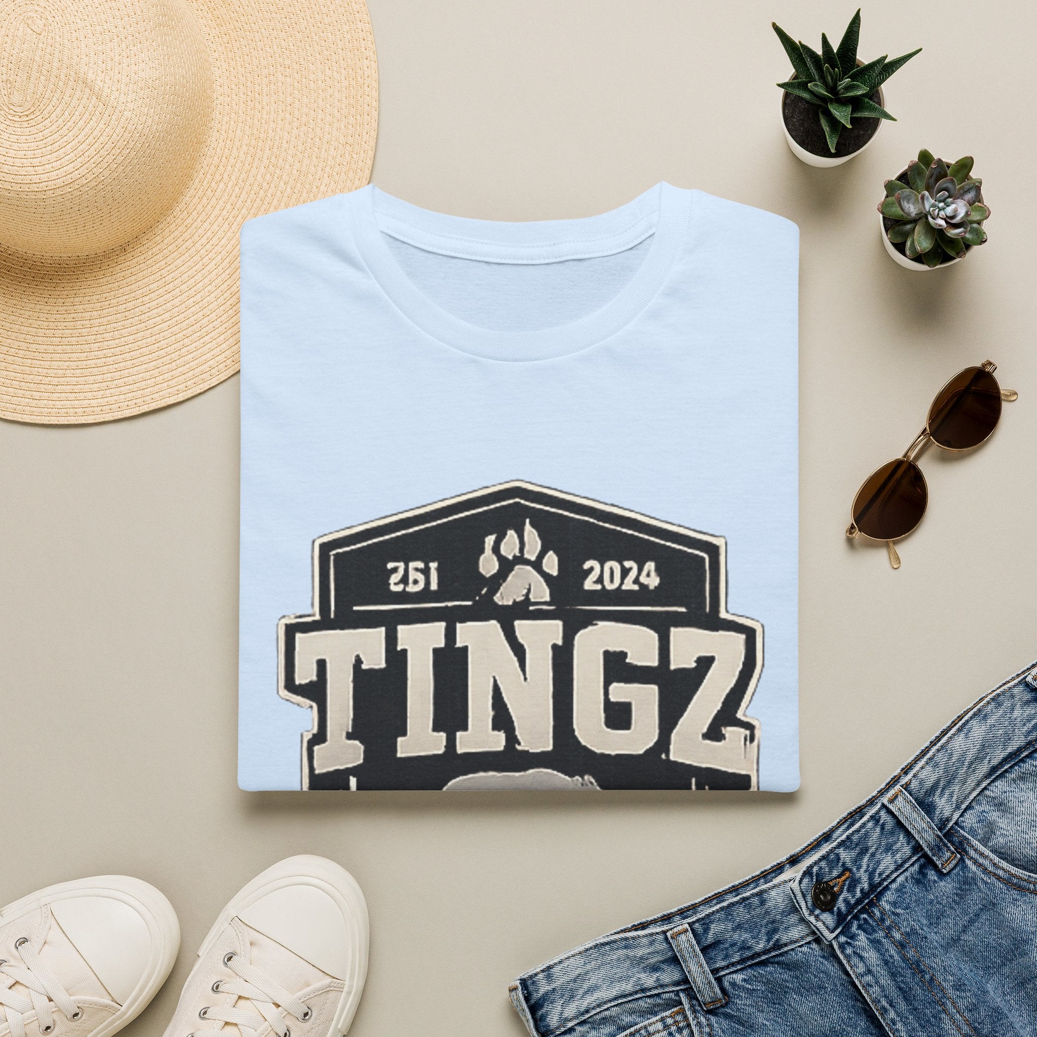 Bear Tingz Logo T‑Shirt — Retro Paw Emblem Tee