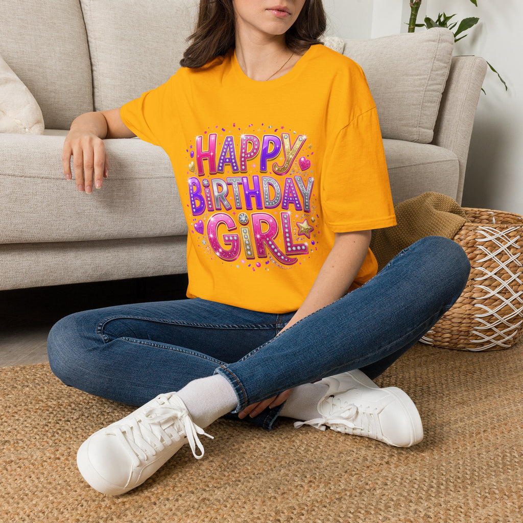 Happy Birthday Girl T-Shirt — Colorful Confetti Party Tee