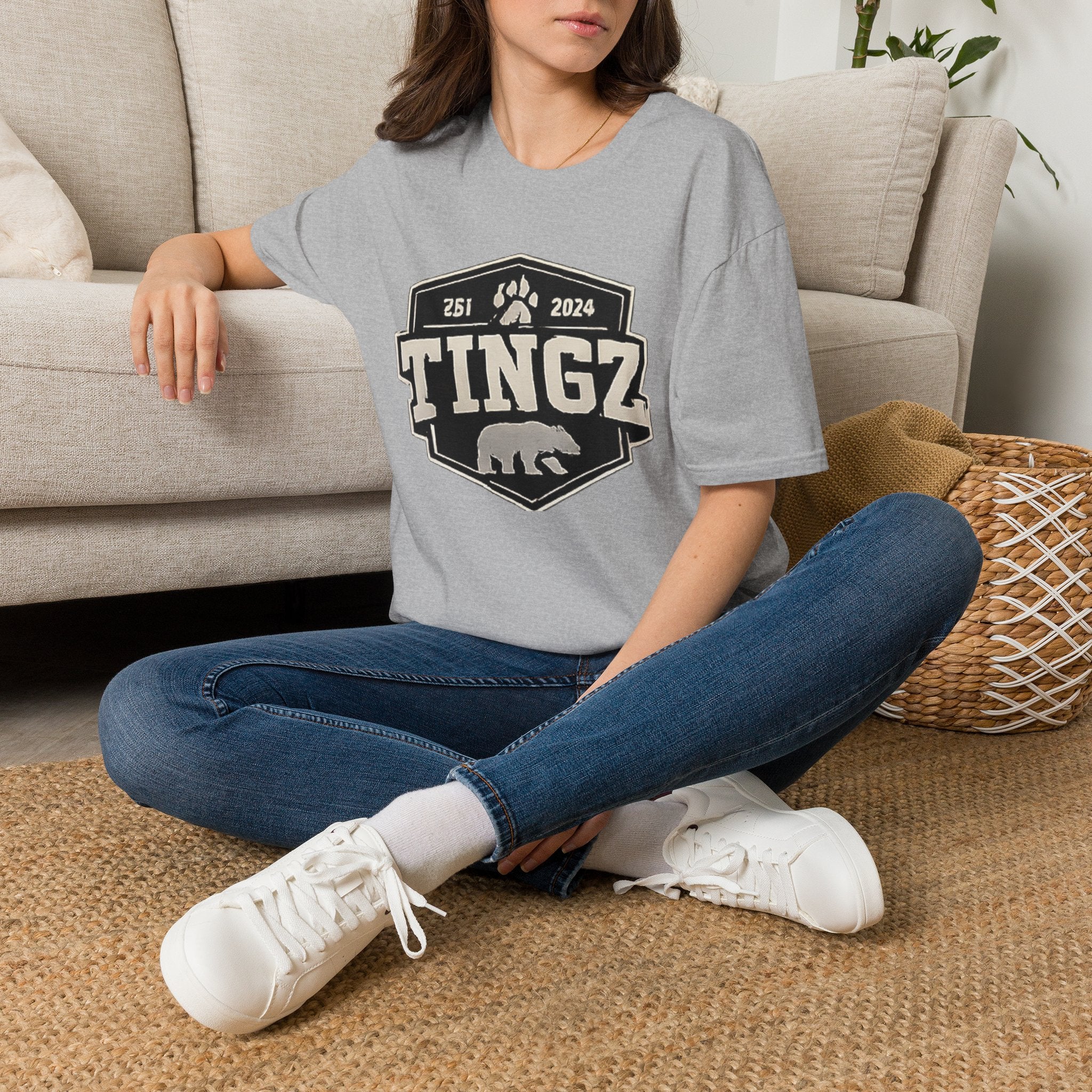 Bear Tingz Logo T‑Shirt — Retro Paw Emblem Tee