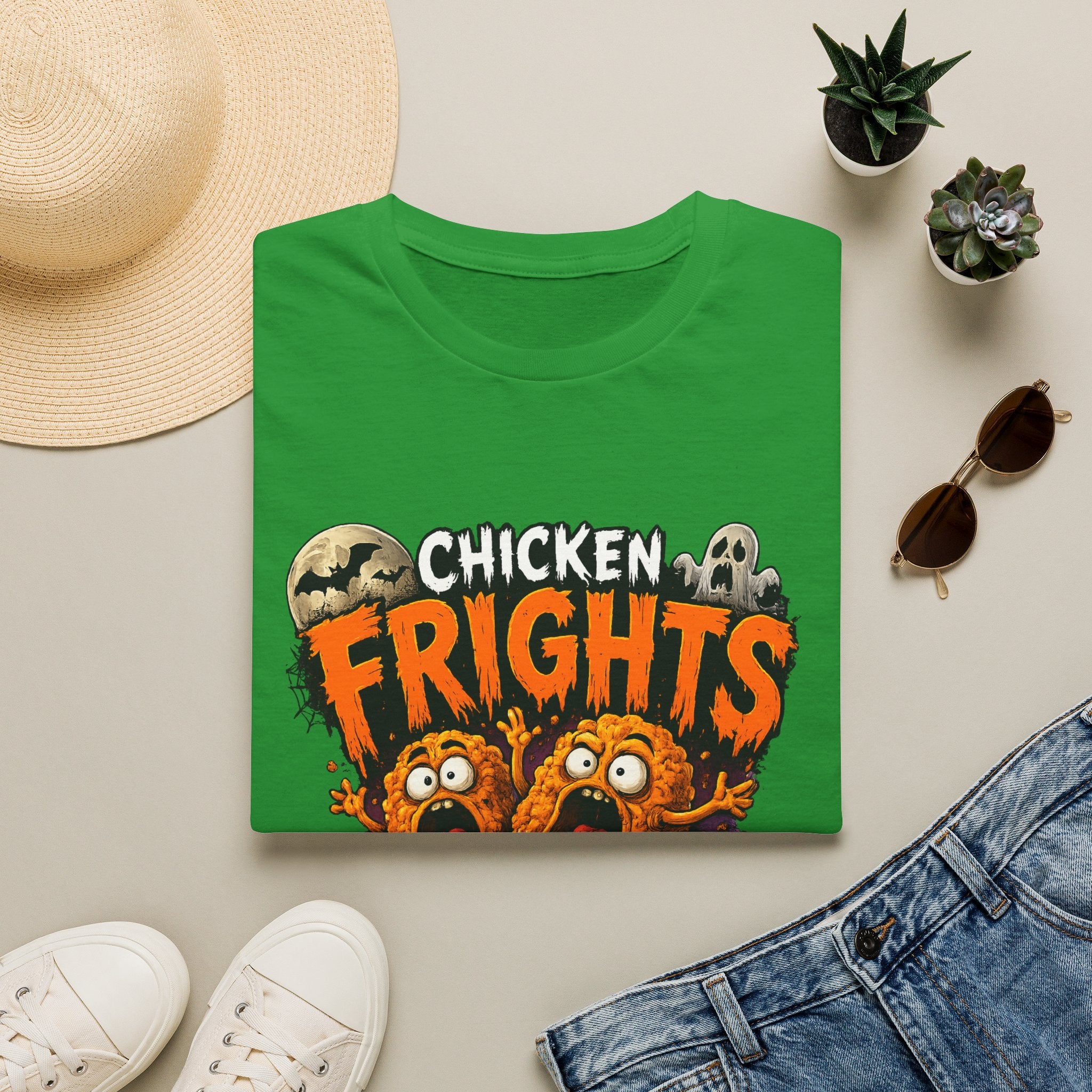 Chicken Frights T-Shirt — Cute Spooky Halloween Chicken Bites Tee