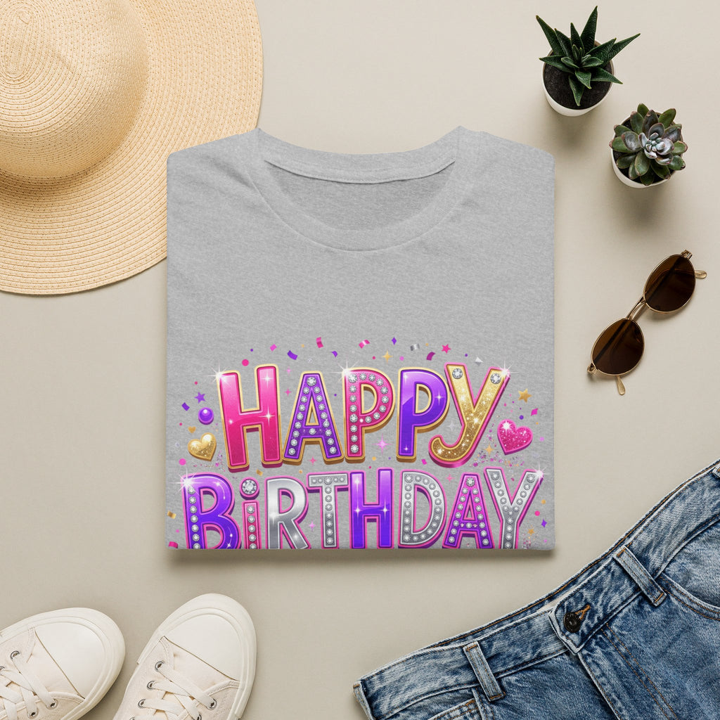 Happy Birthday Girl T-Shirt — Colorful Confetti Party Tee