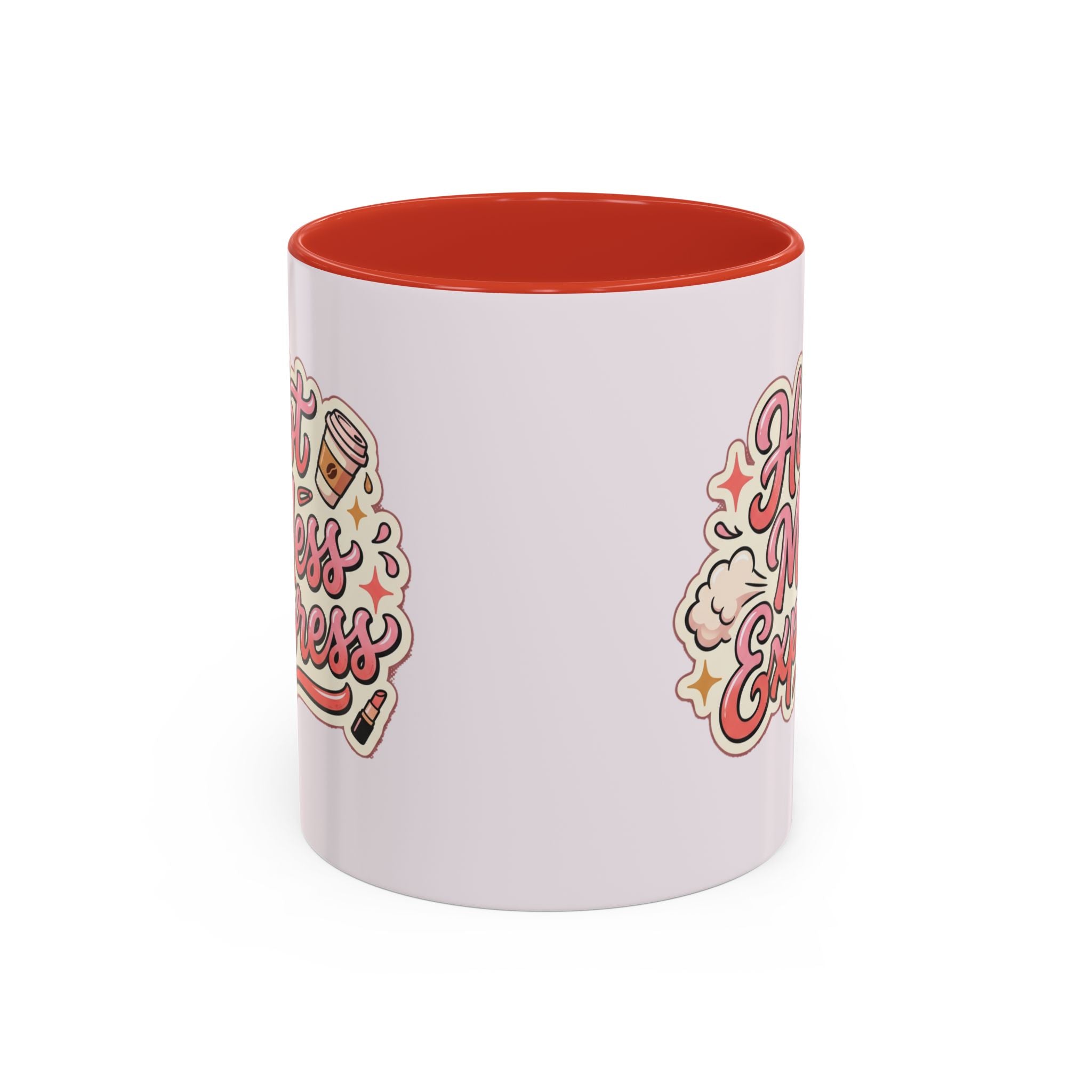 Hot Mess Express Coffee Mug — Funny Pink Accent Mug for Coffee Lovers