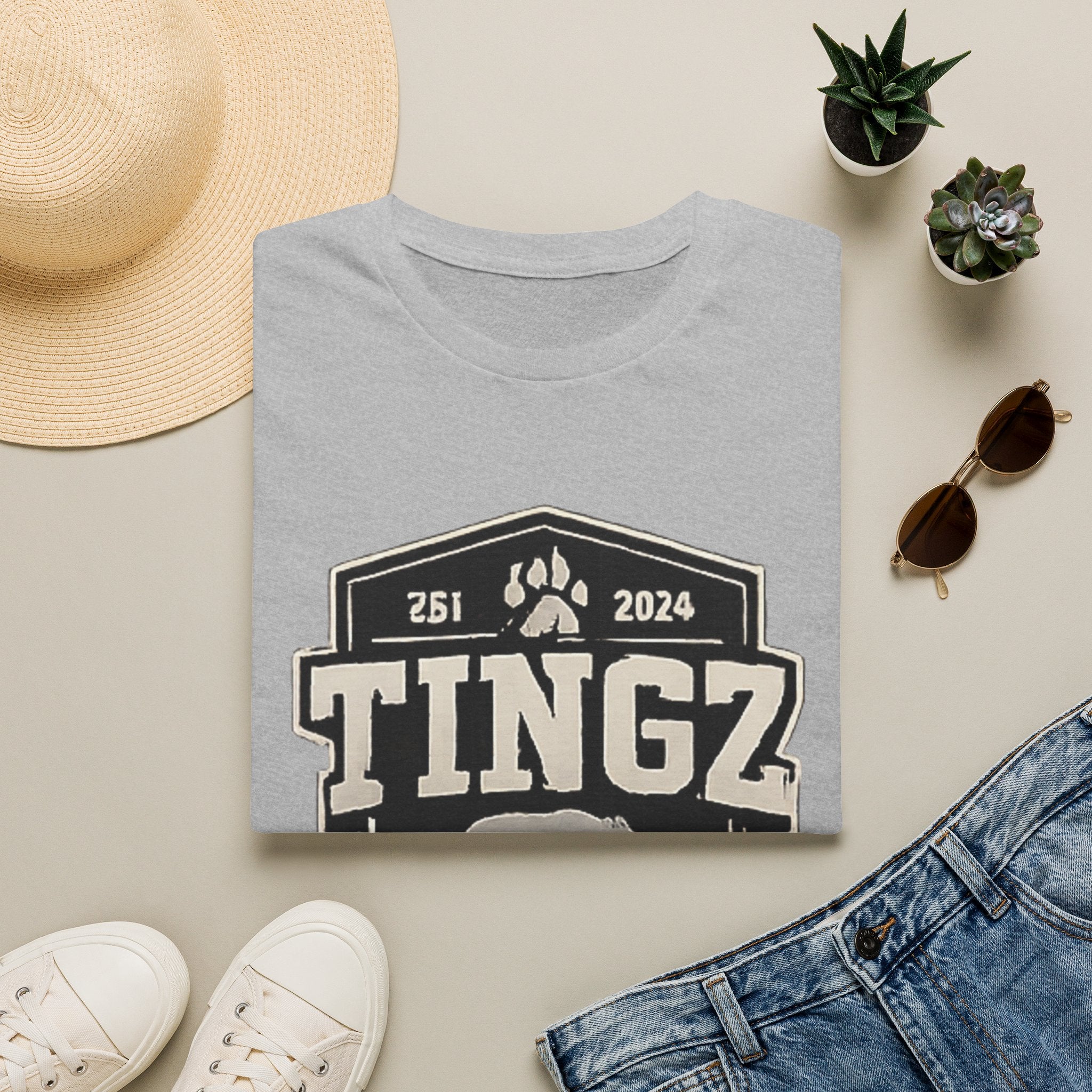 Bear Tingz Logo T‑Shirt — Retro Paw Emblem Tee