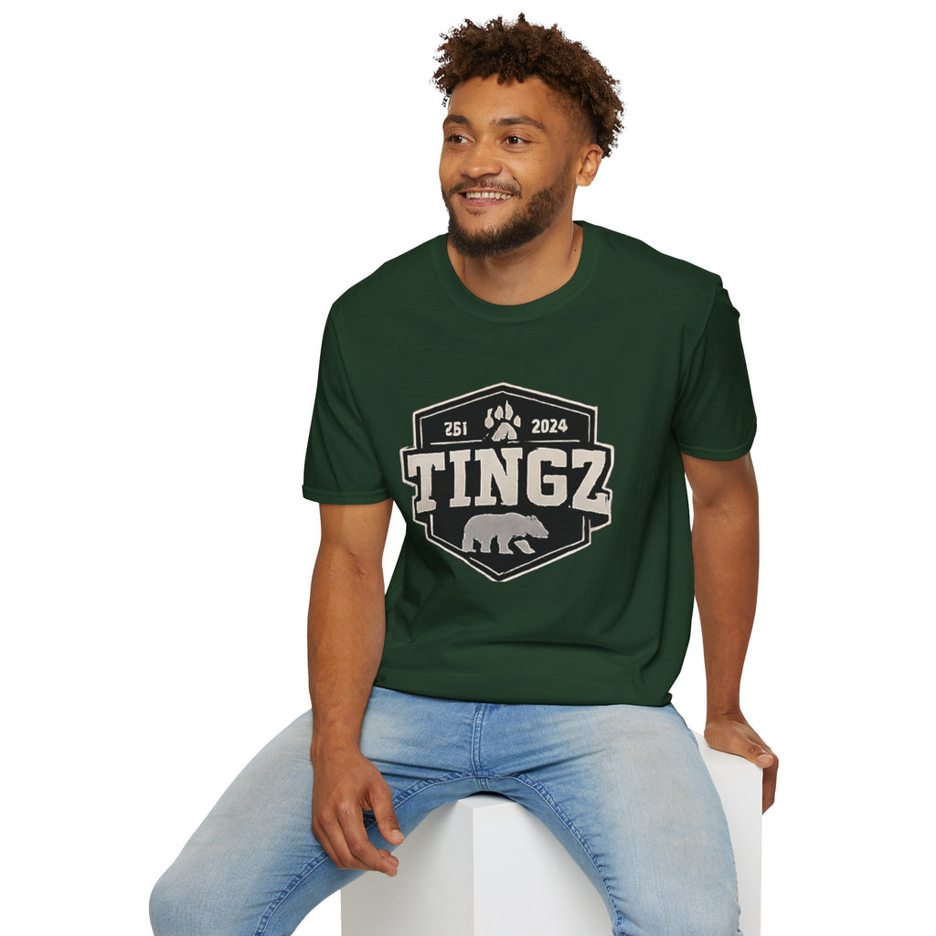 Bear Tingz Logo T‑Shirt — Retro Paw Emblem Tee