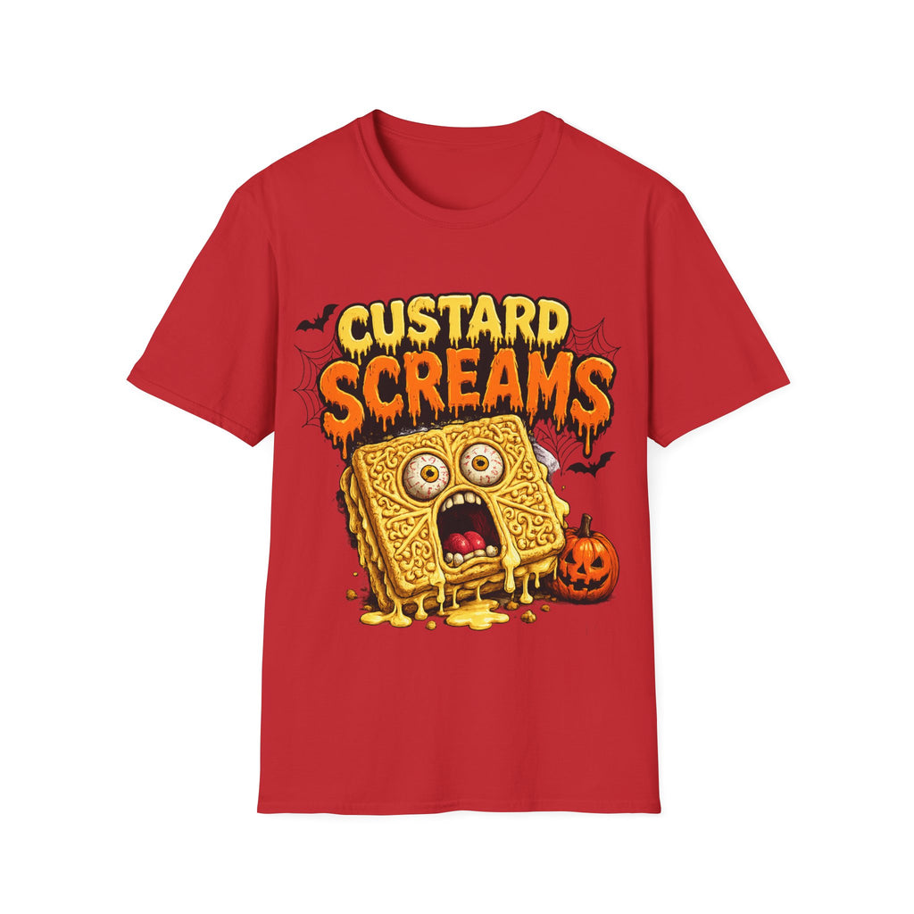 Custard Screams Halloween T-Shirt — Spooky Dessert Graphic Tee