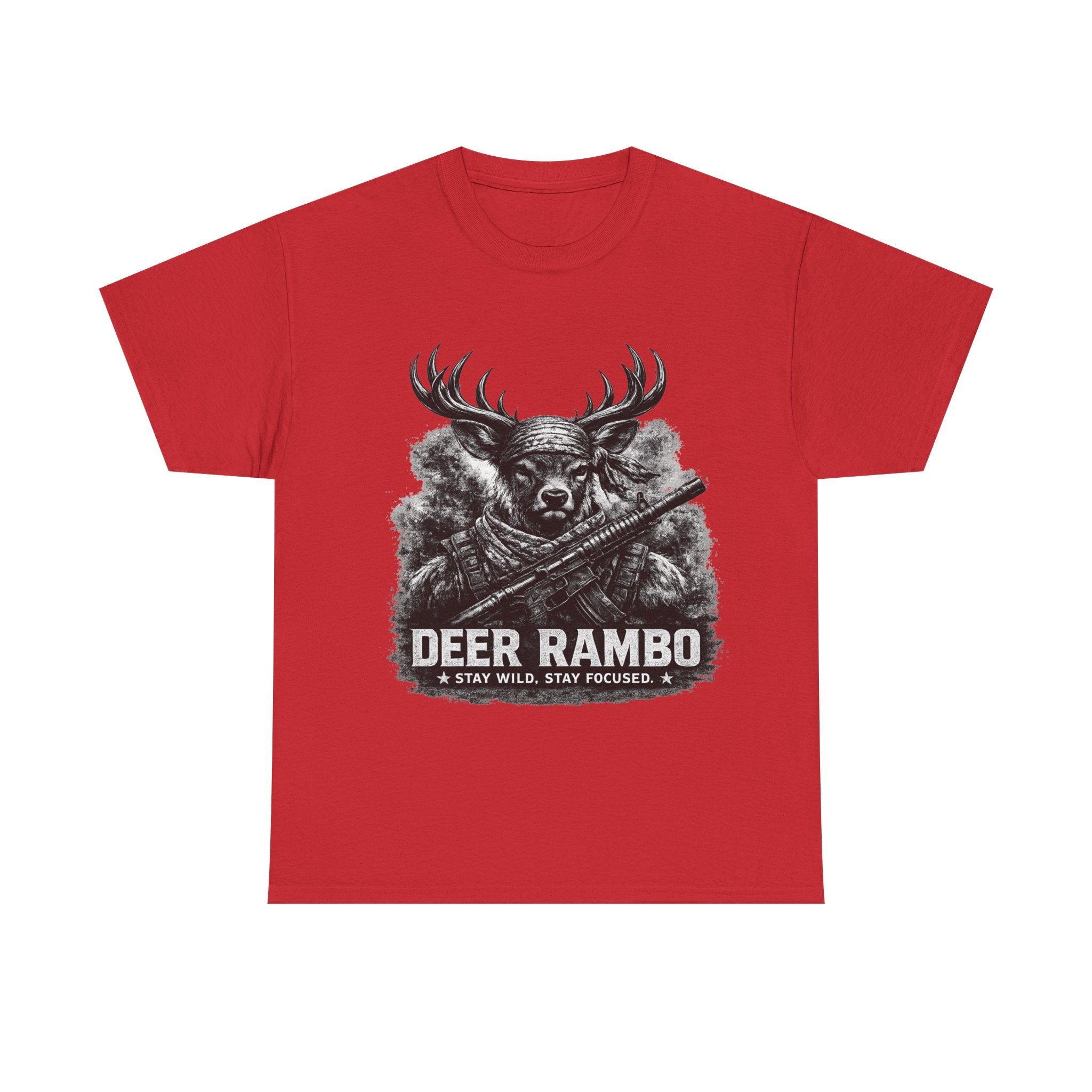 Deer Rambo Skull T-Shirt | Hunter Gift | Woodland Deer Shirt | Rustic Outdoor Tee | Unisex Shirt