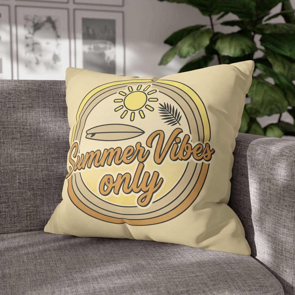 Summer Vibes Only Pillowcase — Retro Surf Beach Decorative Throw Pillow