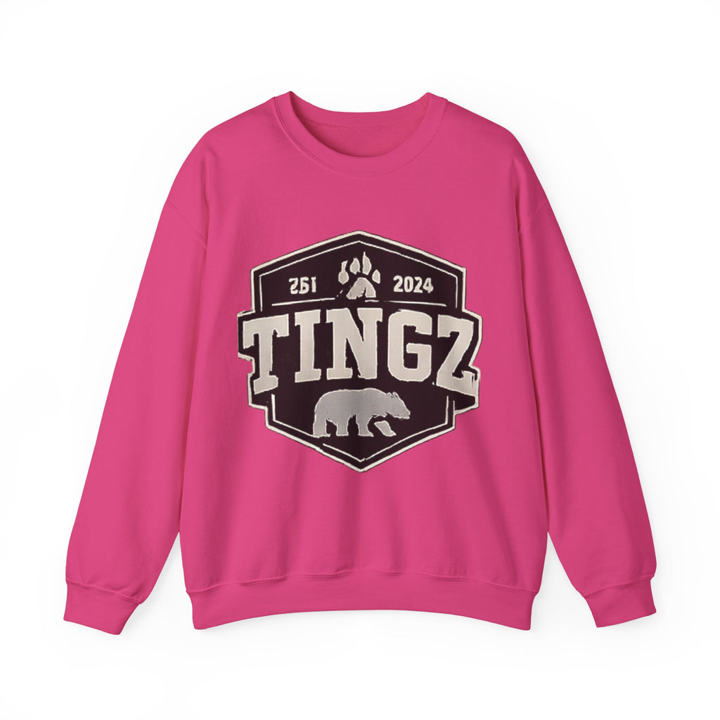 BEAR TINGZ  Badge Unisex Crewneck Sweatshirt | Vintage Wildlife Graphic Sweatshirt | Classic Streetwear Pullover