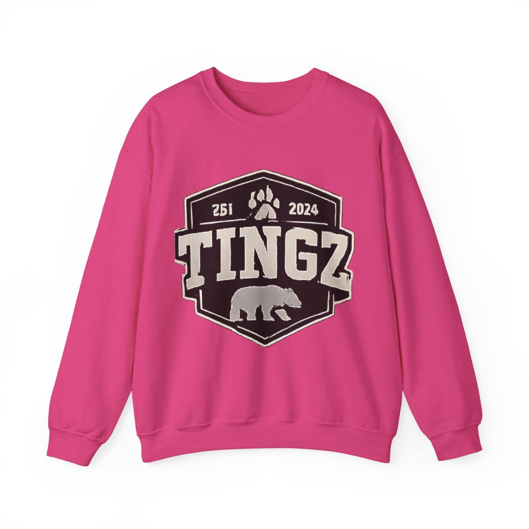 BEAR TINGZ  Badge Unisex Crewneck Sweatshirt | Vintage Wildlife Graphic Sweatshirt | Classic Streetwear Pullover
