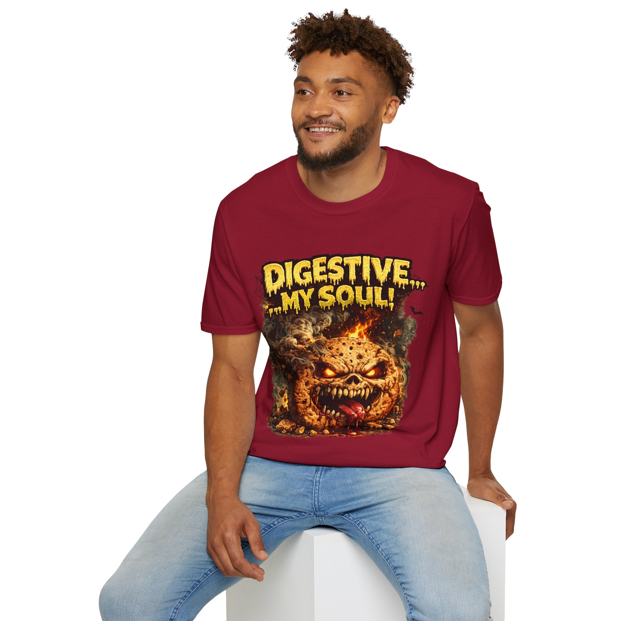 Digestive My Soul Graphic T‑Shirt — Horror Monster Skull Design