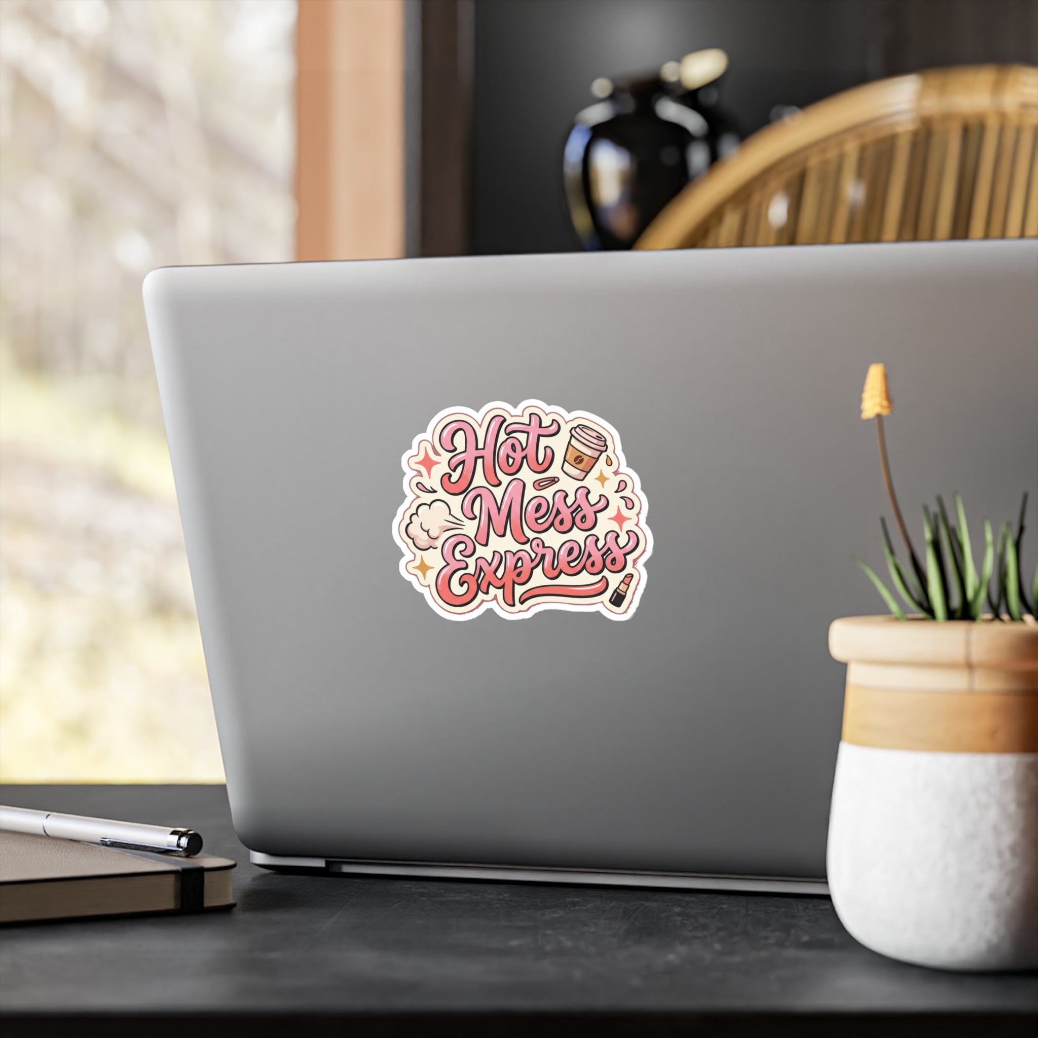 Hot Mess Express Sticker — Cute Vinyl Kiss-Cut Laptop Sticker
