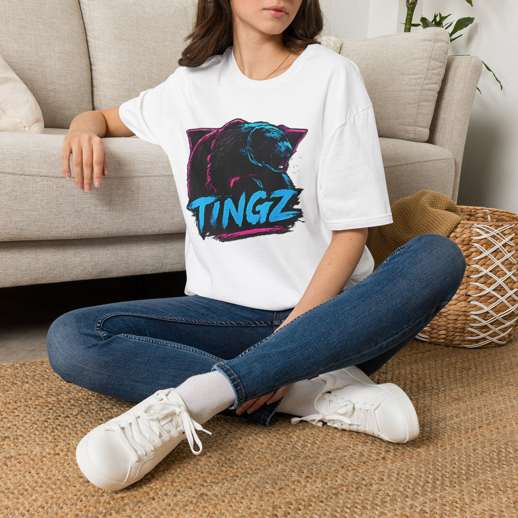 Bear TINGZ Graphic T-Shirt —  Retro Neon Crew Tee