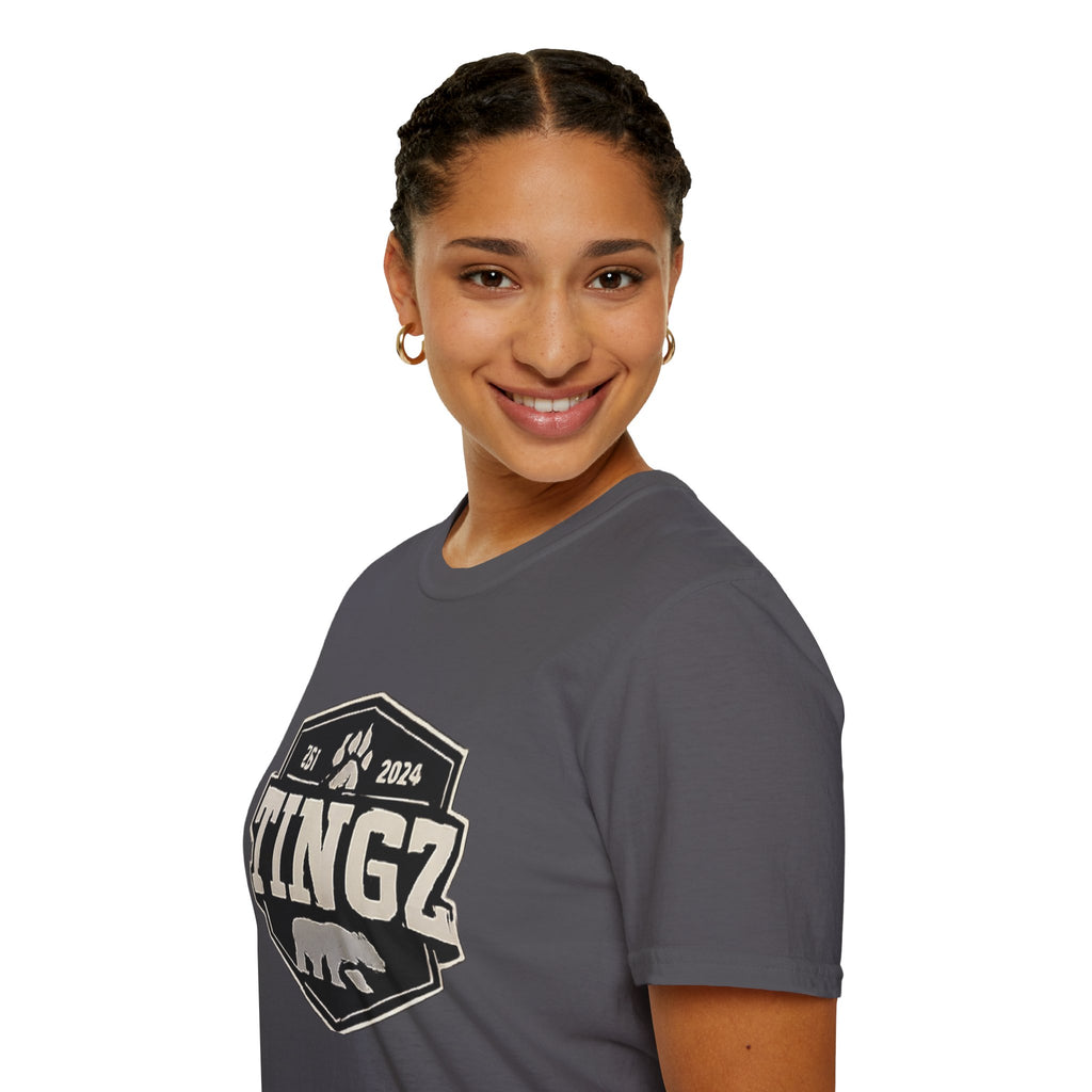 Bear Tingz Logo T‑Shirt — Retro Paw Emblem Tee