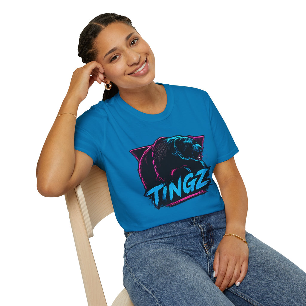 Bear TINGZ Graphic T-Shirt —  Retro Neon Crew Tee