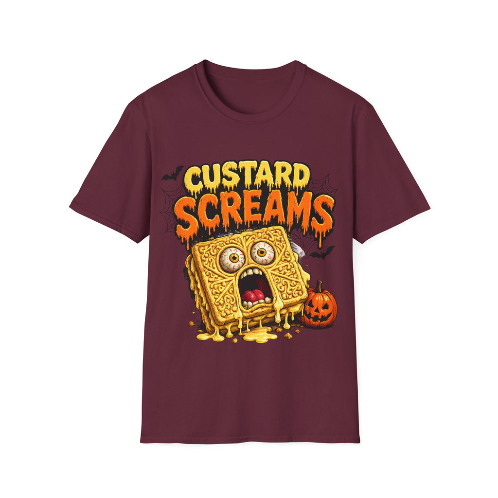 Custard Screams Halloween T-Shirt — Spooky Dessert Graphic Tee